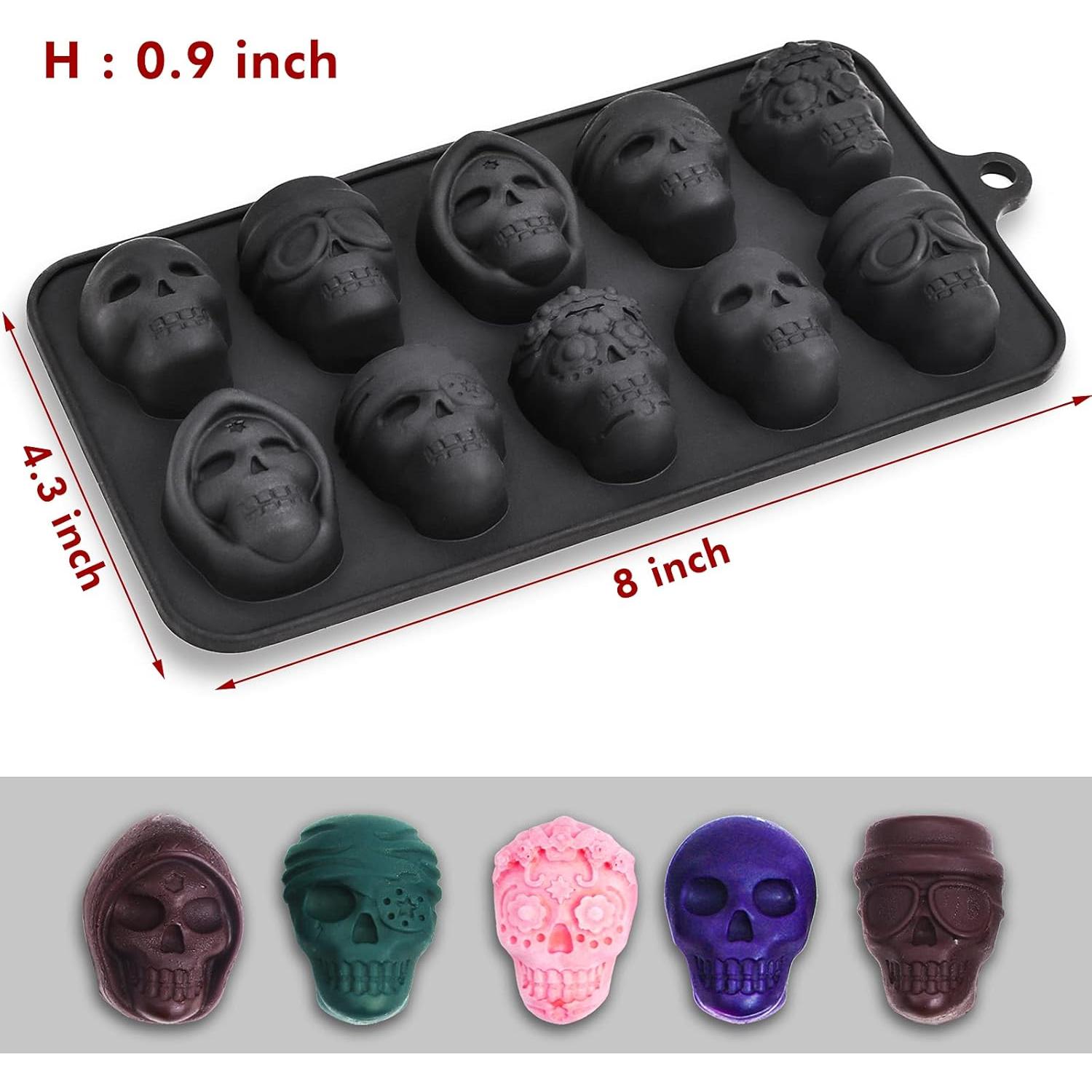 Molde de Silicona Calavera Webake - 5 Formas Halloween 20.3x10.9cm