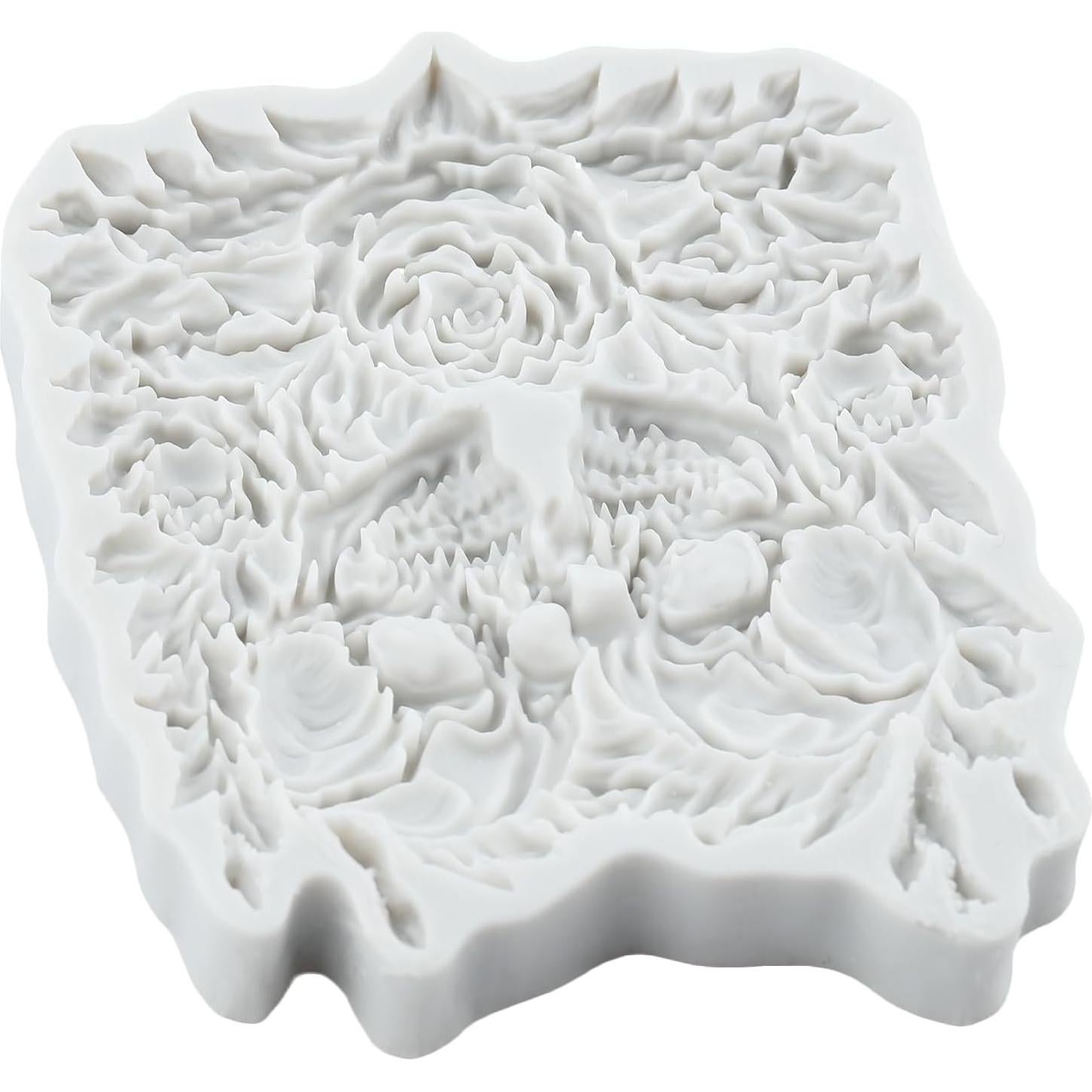 Halloween Skull Silicone Mold Rose Fondant Chocolate Molds for Cake Decoration Cupcake Toppers Candy Polymer Clay Gum Paste