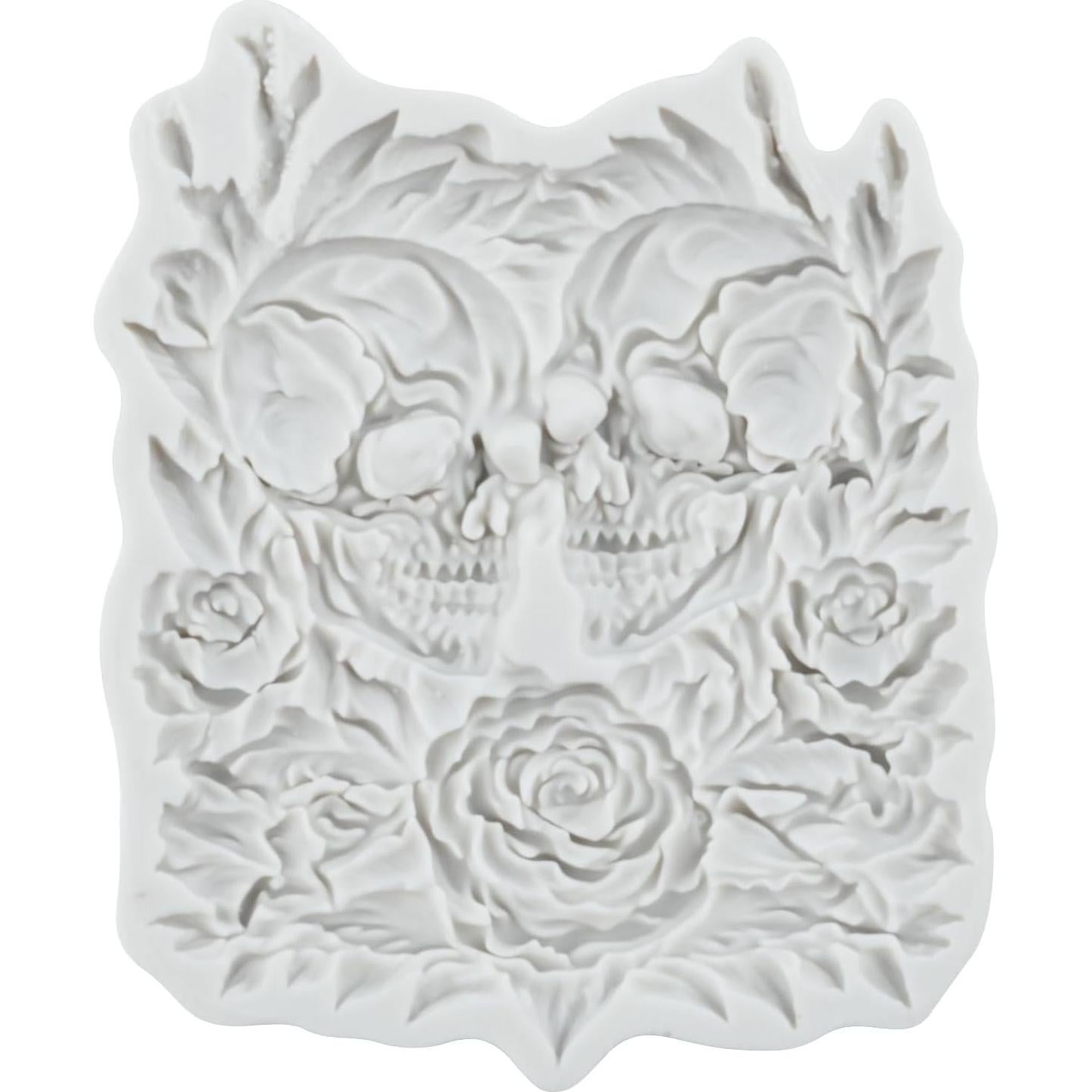 Halloween Skull Silicone Mold Rose Fondant Chocolate Molds for Cake Decoration Cupcake Toppers Candy Polymer Clay Gum Paste