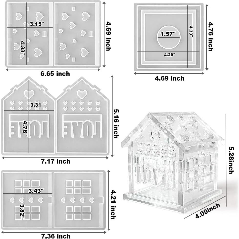 Molde de Silicona Porta Velas Casa Corazón ResinWorld 10.39cm