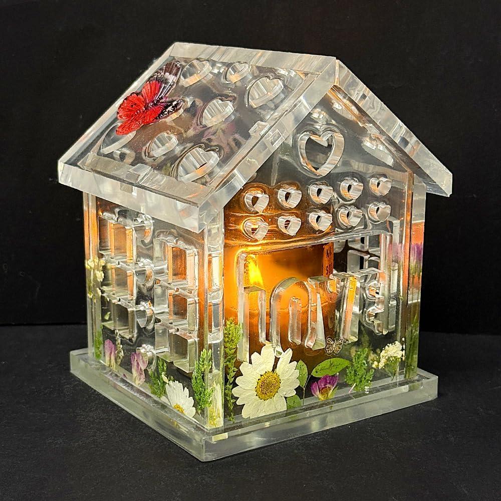 Molde de Silicona Porta Velas Casa Corazón ResinWorld 10.39cm