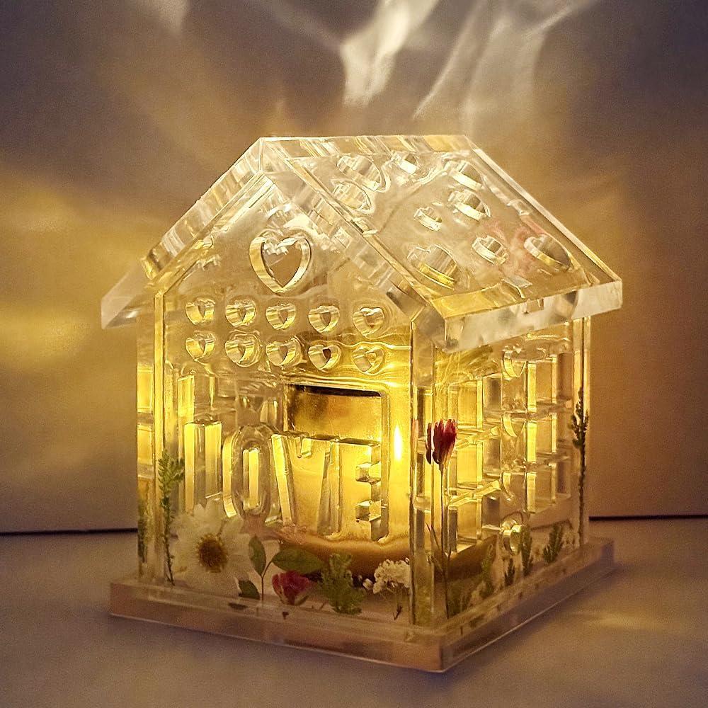 Molde de Silicona Porta Velas Casa Corazón ResinWorld 10.39cm