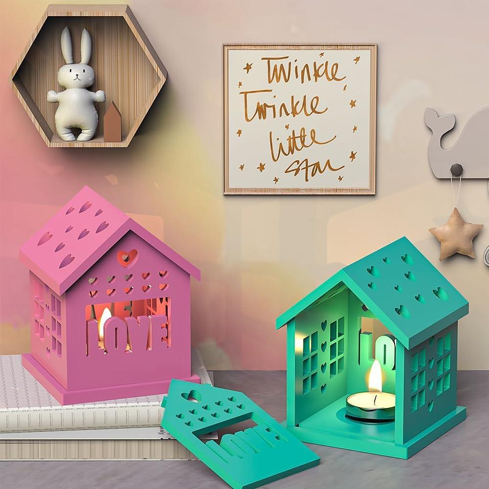 Molde de Silicona Porta Velas Casa Corazón ResinWorld 10.39cm