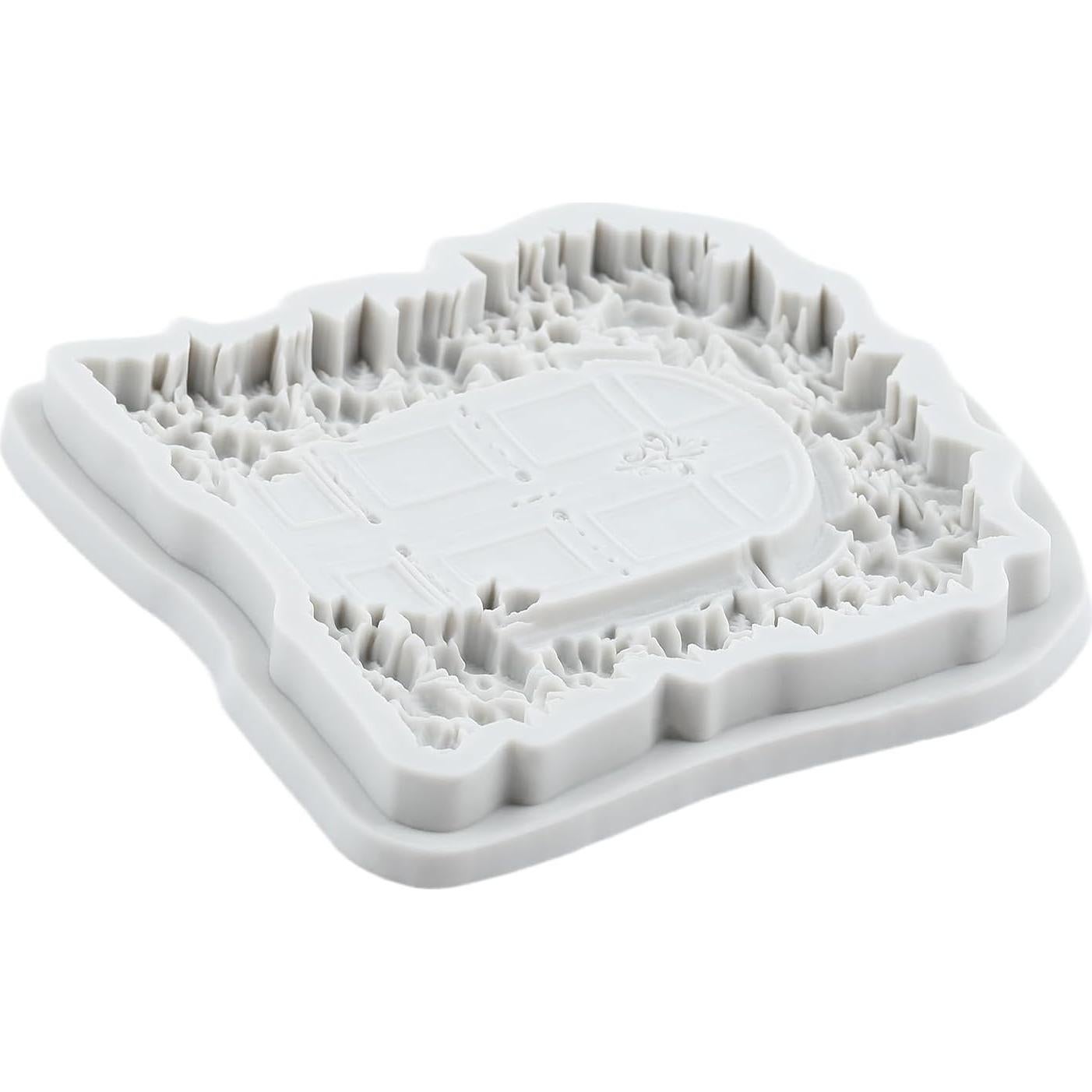 Molde de Silicona Puerta de Madera Lingzhi 10x10 cm para Fondant