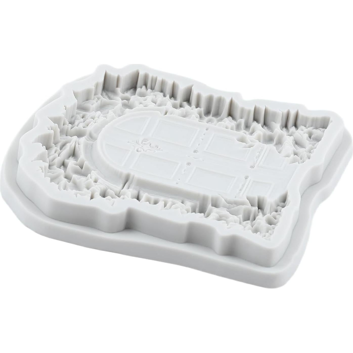 Molde de Silicona Puerta de Madera Lingzhi 10x10 cm para Fondant