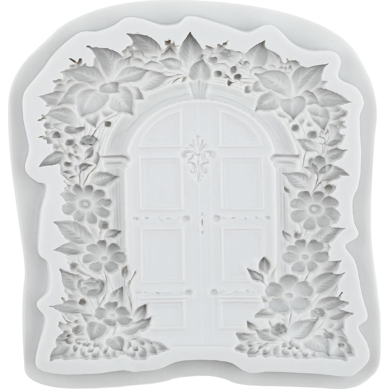 Molde de Silicona Puerta de Madera Lingzhi 10x10 cm para Fondant