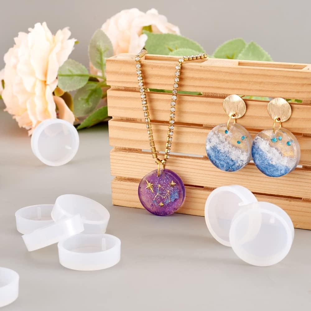 Moldes de Silicona Cheriswelry 10pcs Redondos Planos 28mm