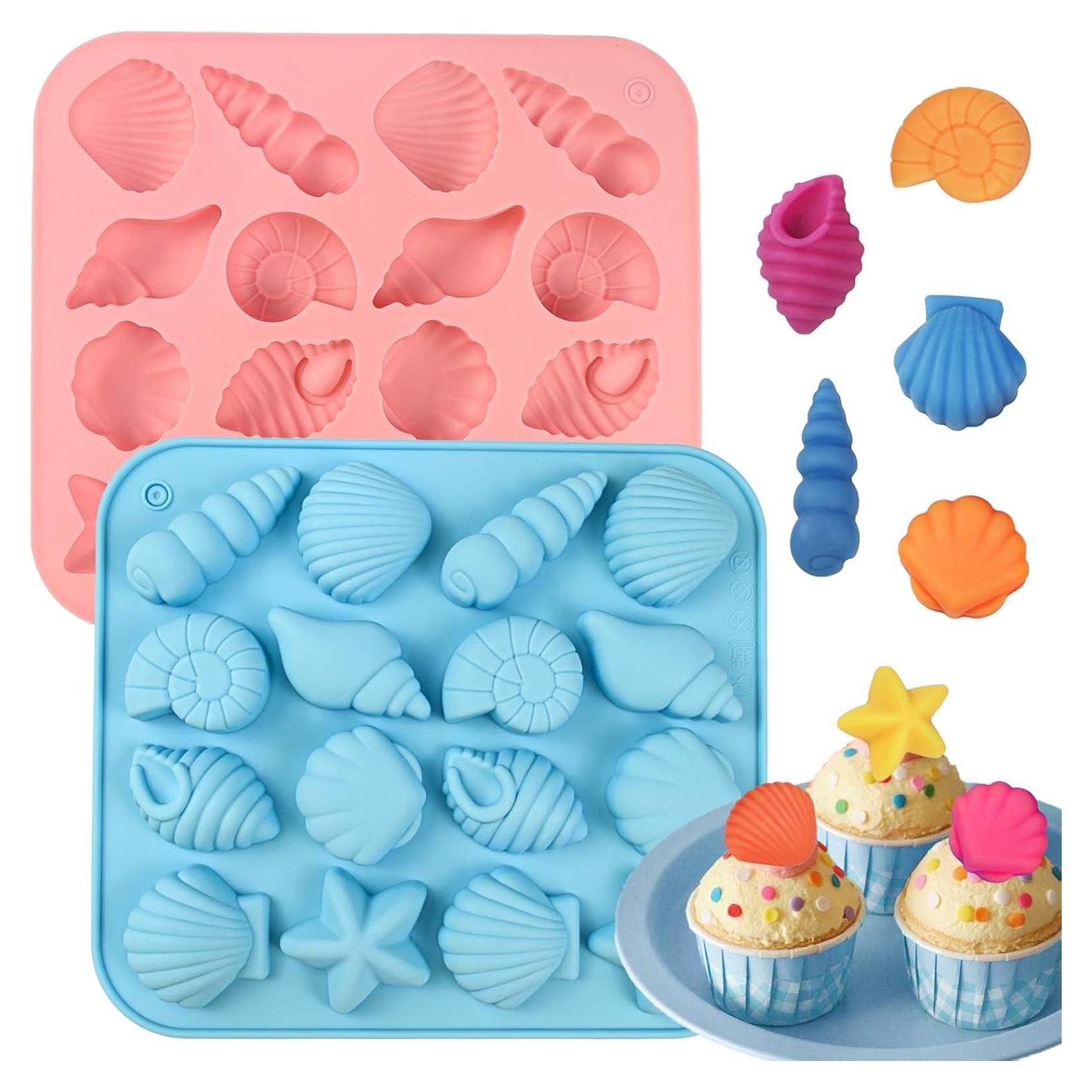 Moldes de Silicona Oceánicos SIQINZONGWA - 2 Piezas Antiadherentes