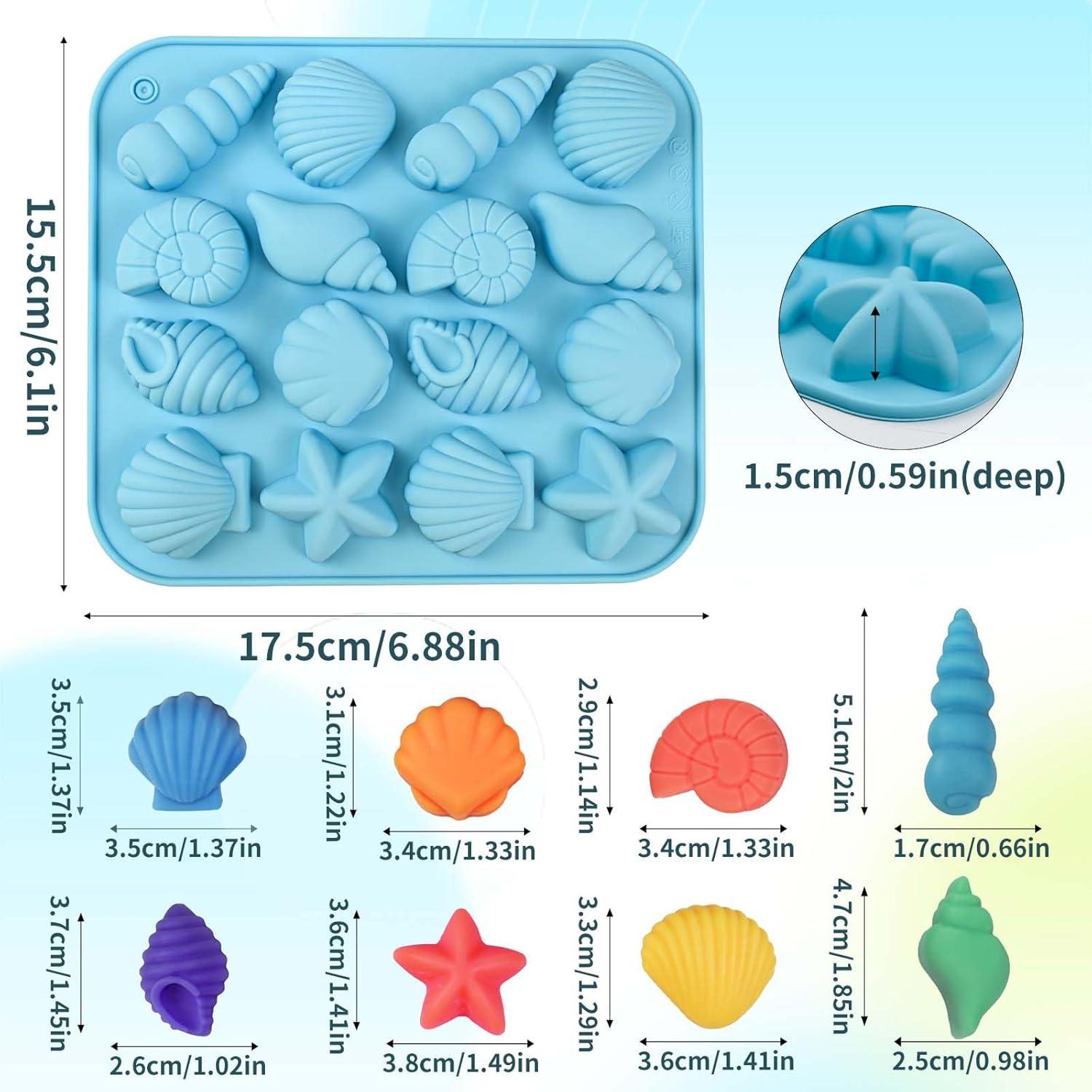 Moldes de Silicona Oceánicos SIQINZONGWA - 2 Piezas Antiadherentes