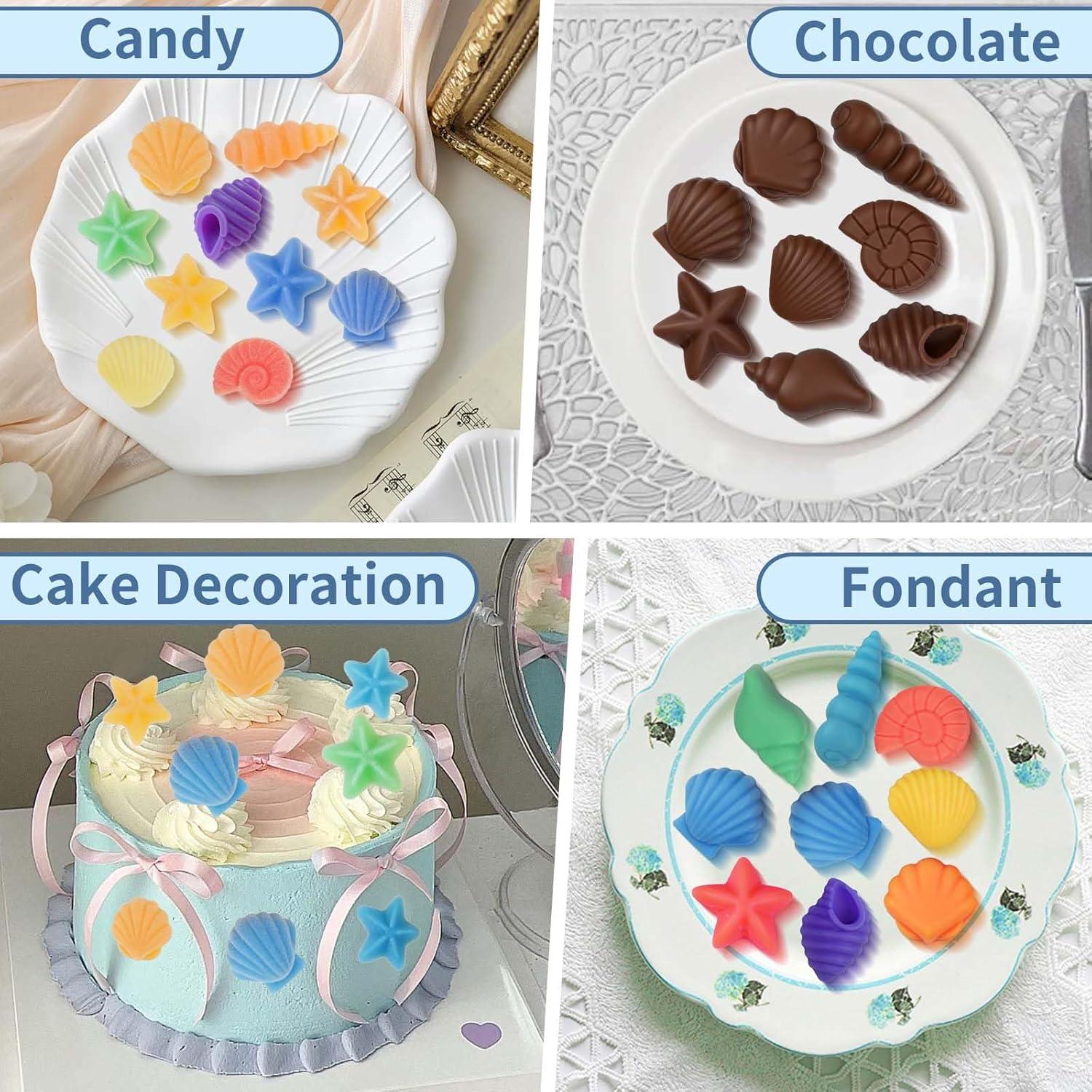 Moldes de Silicona Oceánicos SIQINZONGWA - 2 Piezas Antiadherentes