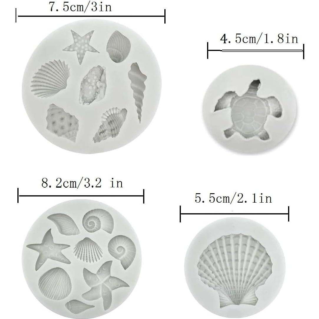 4 Moldes de Silicona Marino ELINKA para Pasteles y Dulces