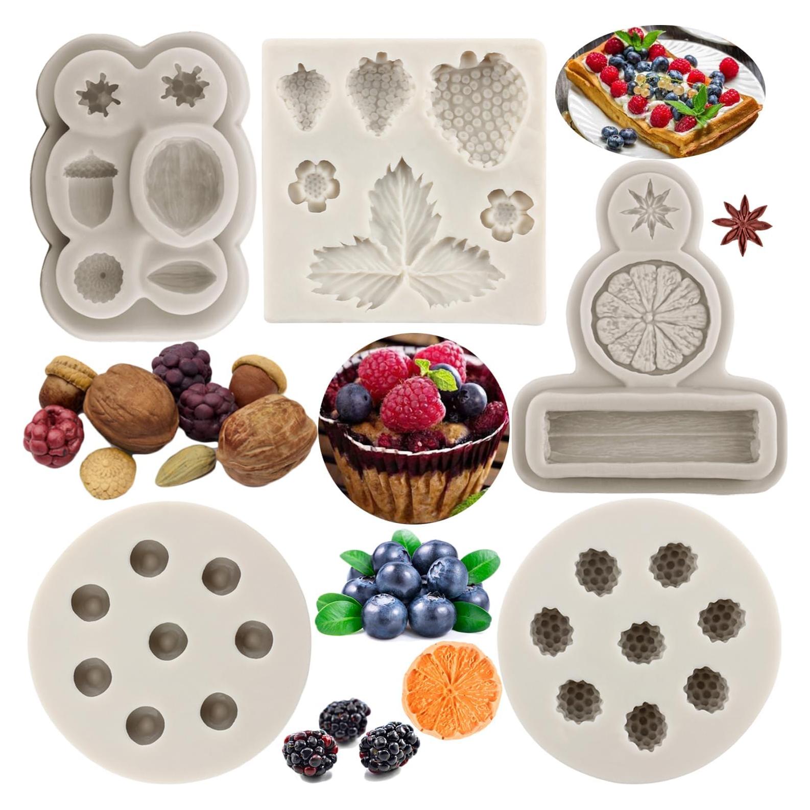 Set de 5 Moldes de Silicona Sijiangmold para Fondant y Chocolate