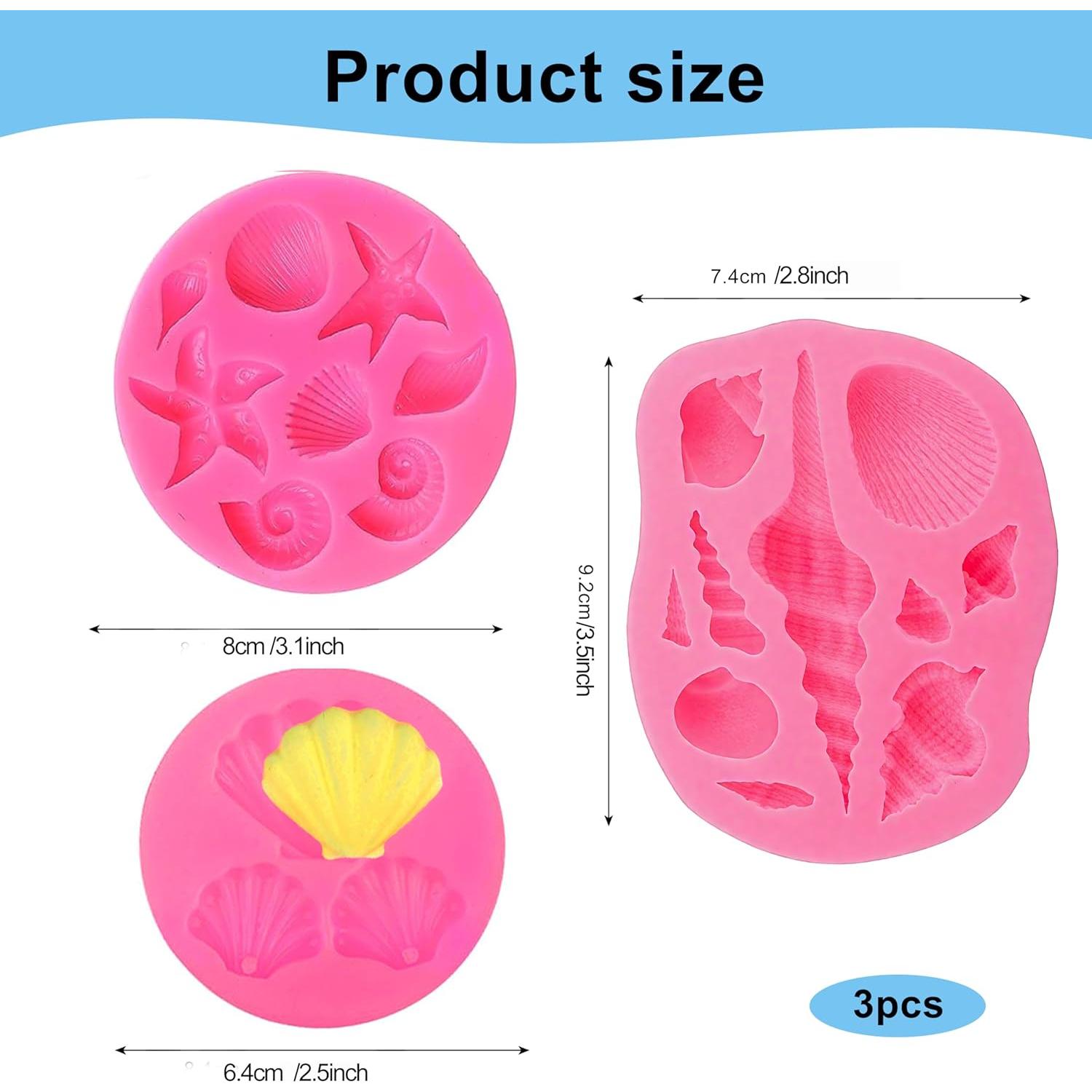 Molde de Silicona Marino 3 Piezas Kosbech Rosa