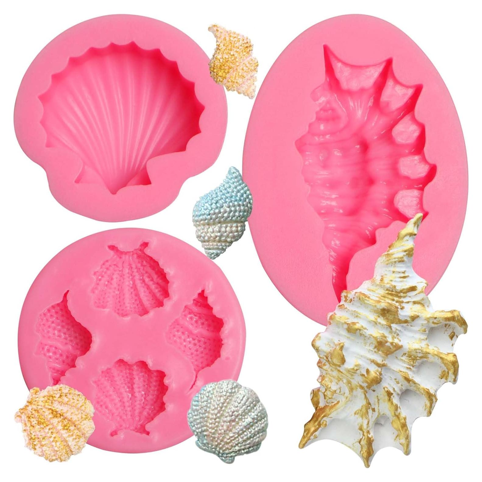 Molde de Silicona para Fondant Concha de Mar Muyulin - 3 Piezas