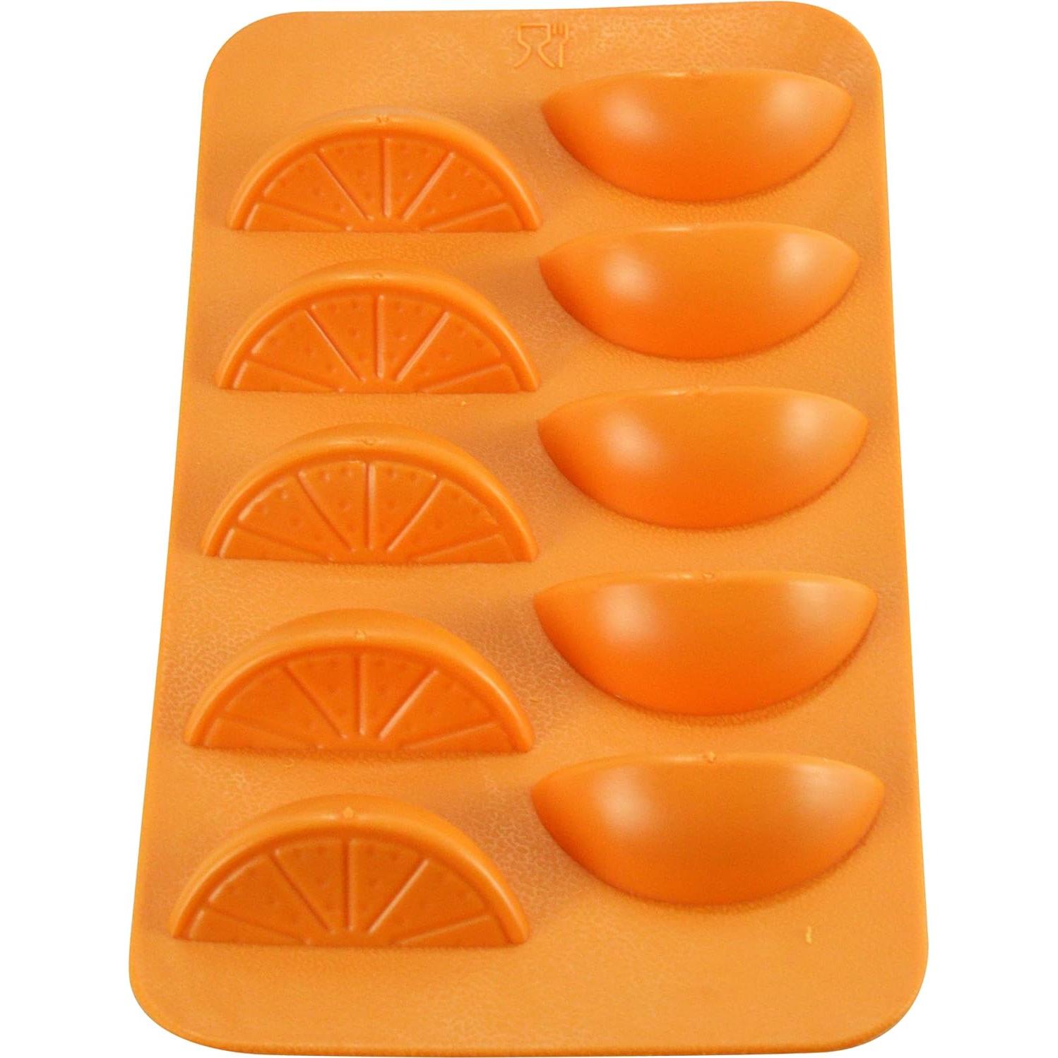 Bandeja de Hielo Silicona Naranja Fairly Odd Novelties 10 Cubos