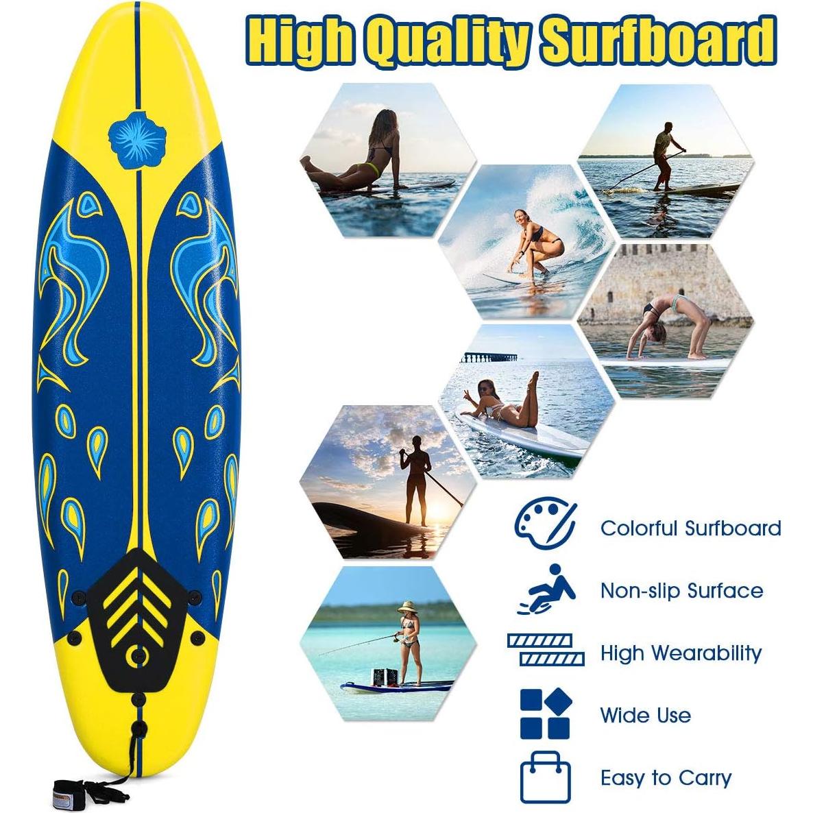 Tabla de Paddle GYMAX 182.88 cm Antideslizante y Ligera