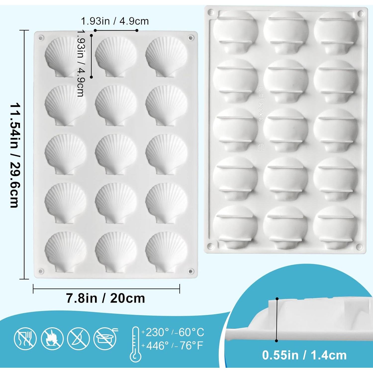Molde de Silicona SIQINZONGWA 15 Cavidades Concha Blanco