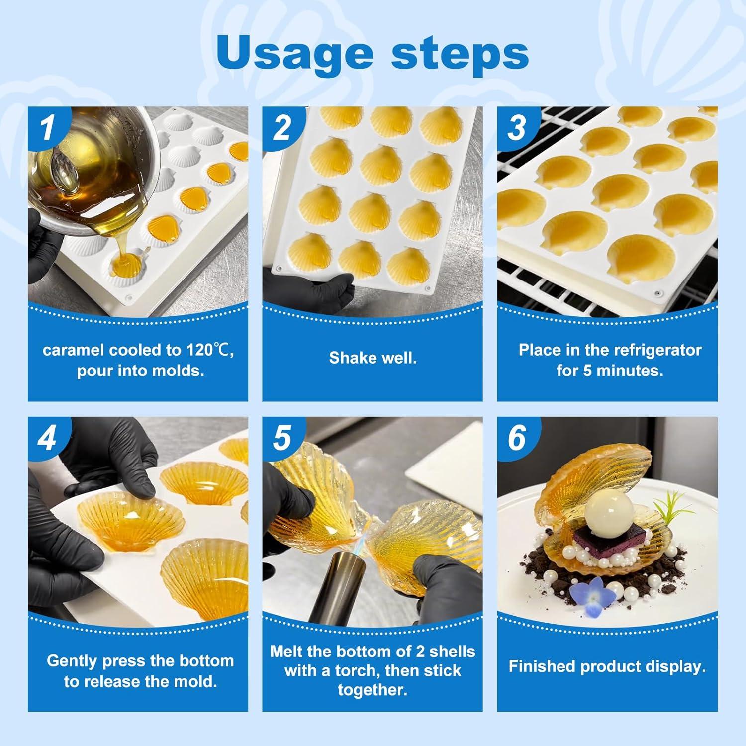 Molde de Silicona SIQINZONGWA 15 Cavidades Concha Blanco