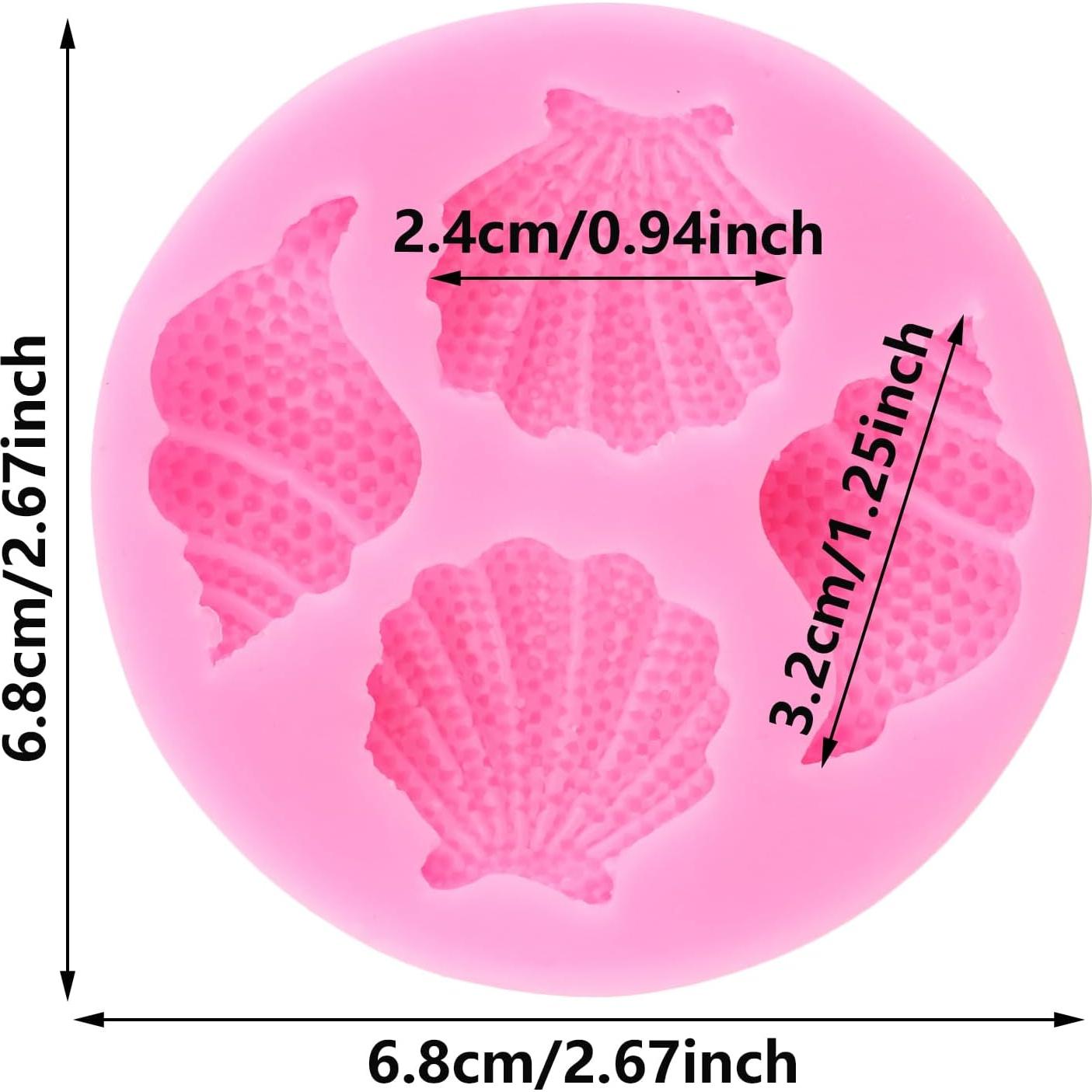 Marine Theme Cake Fondant Silicone Mold Seashell Baking Molds For Cake Decorating Cupcake Topper Candy Chocolate Gum Paste Polymer Clay