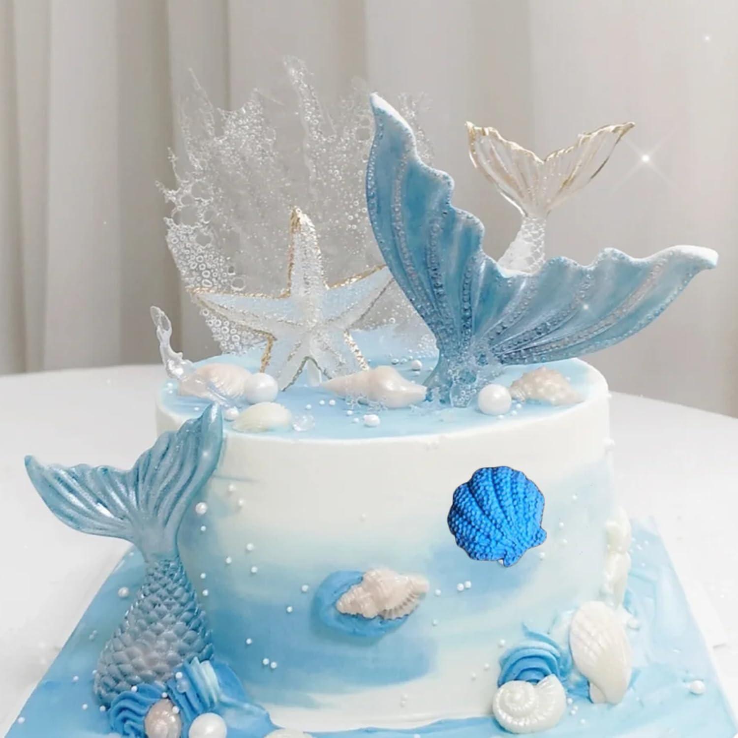 Marine Theme Cake Fondant Silicone Mold Seashell Baking Molds For Cake Decorating Cupcake Topper Candy Chocolate Gum Paste Polymer Clay