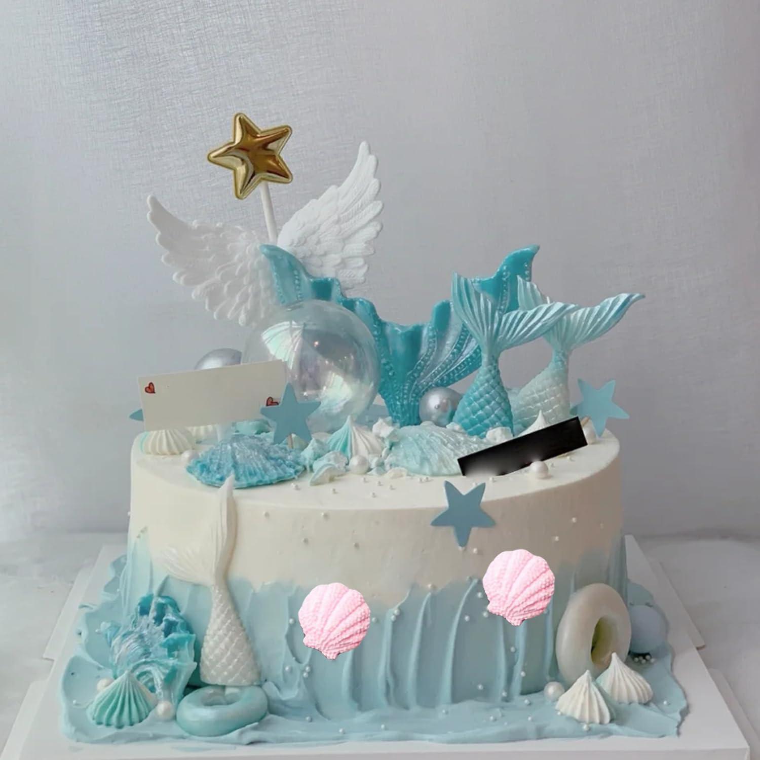 Marine Theme Cake Fondant Silicone Mold Seashell Baking Molds For Cake Decorating Cupcake Topper Candy Chocolate Gum Paste Polymer Clay