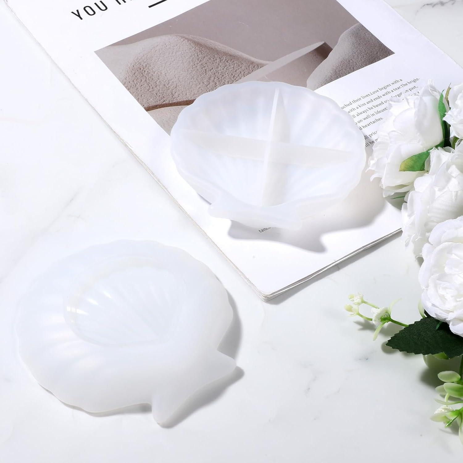 Moldes de Resina de Silicona Bruislard - Concha 2 Piezas 11.2x10.9cm