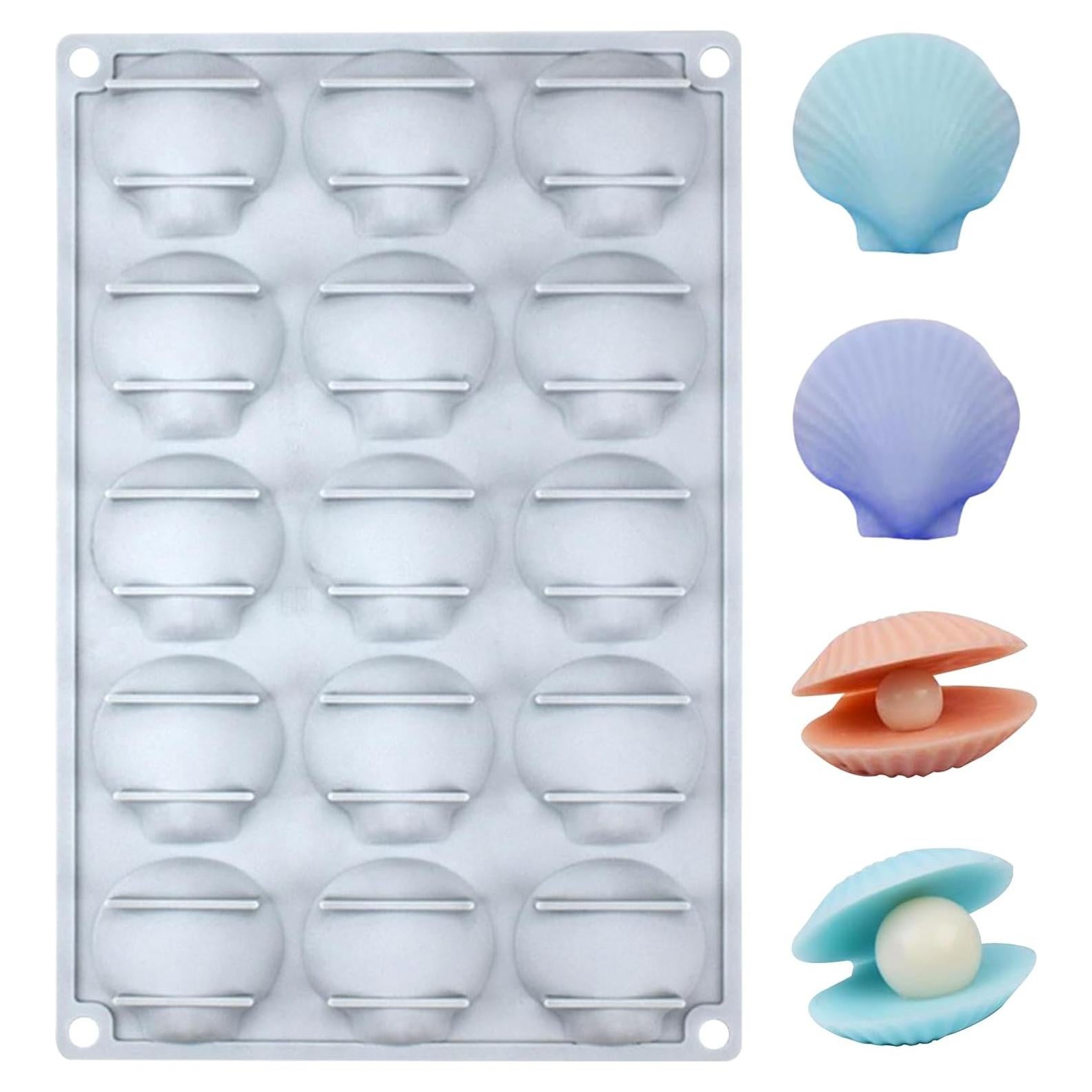 Molde de Silicona Fchil en Forma de Concha 15 Cavidades 29.7x19.6cm