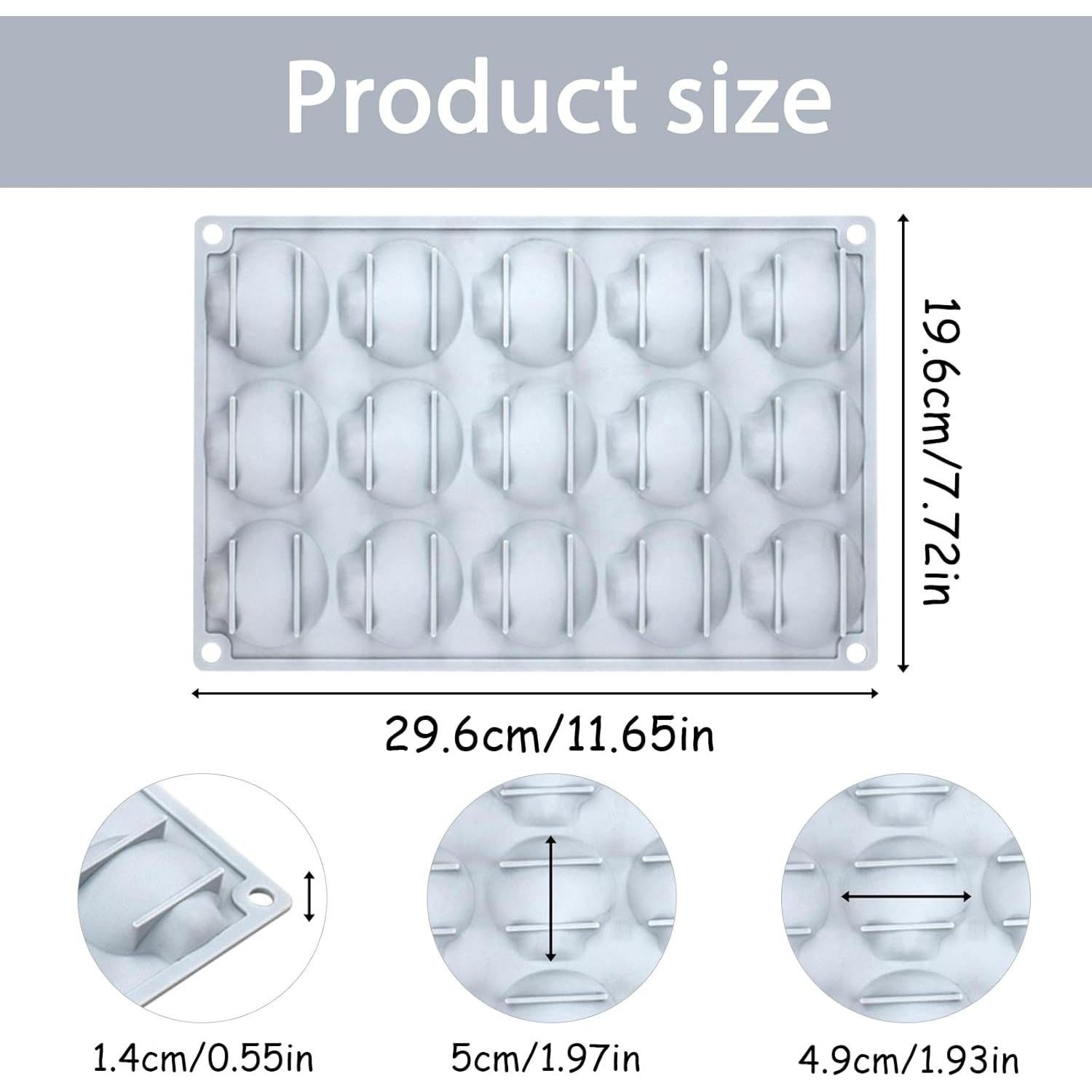 Molde de Silicona Fchil en Forma de Concha 15 Cavidades 29.7x19.6cm