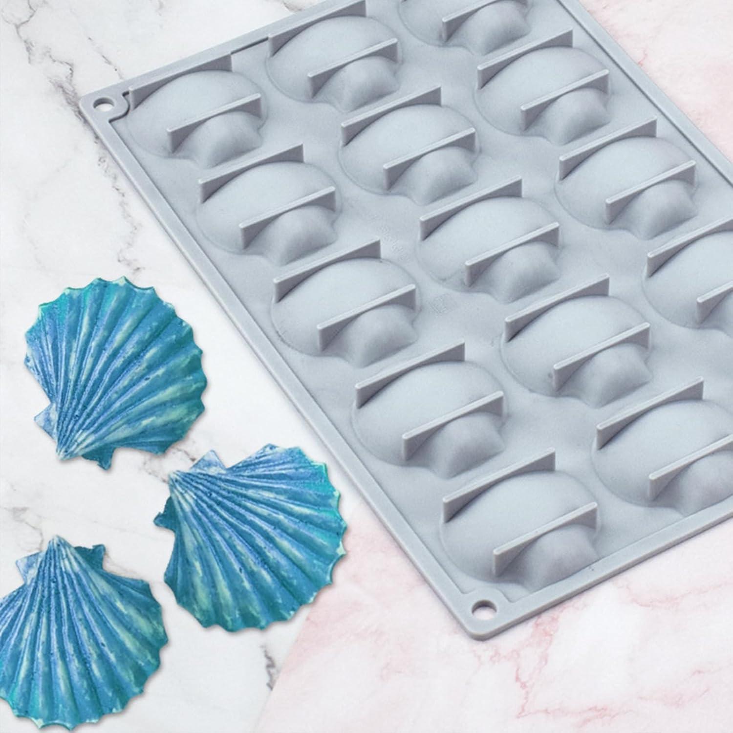 Molde de Silicona Fchil en Forma de Concha 15 Cavidades 29.7x19.6cm