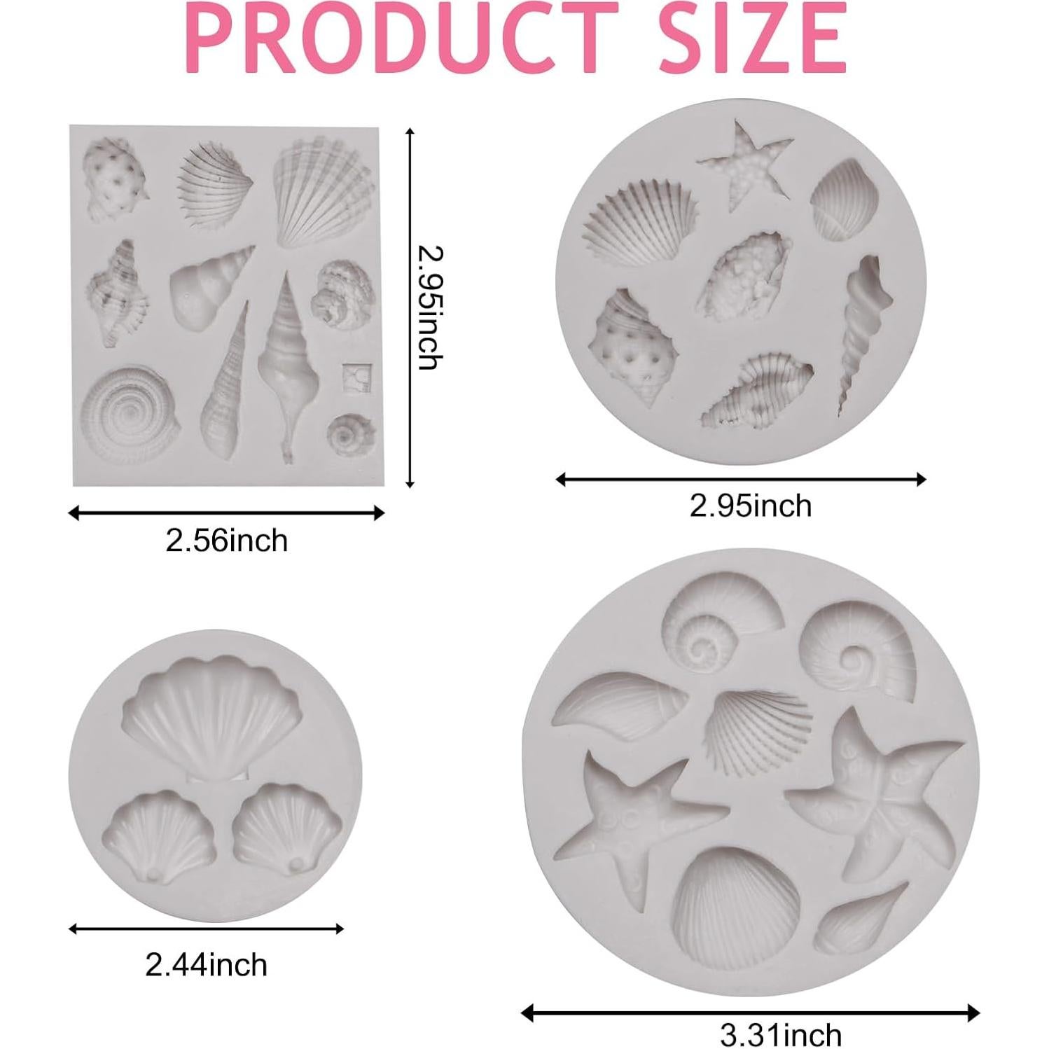 Moldes de Silicona Oceánicos Octhallow - 4 Diseños de Conchas