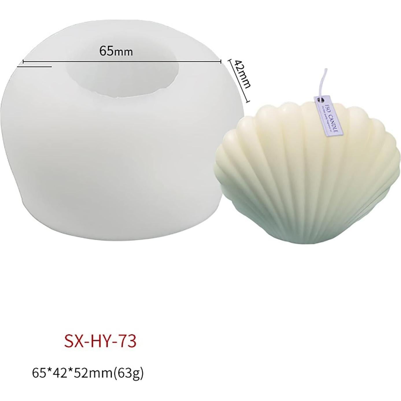 Molde de Silicona para Velas y Jabón ESEENS 4 Piezas Concha