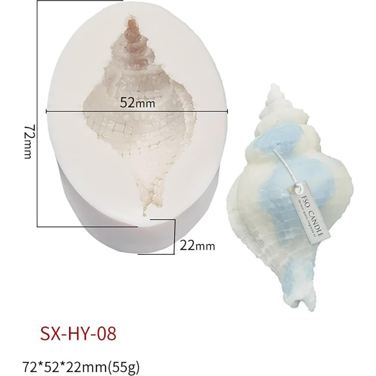 Molde de Silicona para Velas y Jabón ESEENS 4 Piezas Concha