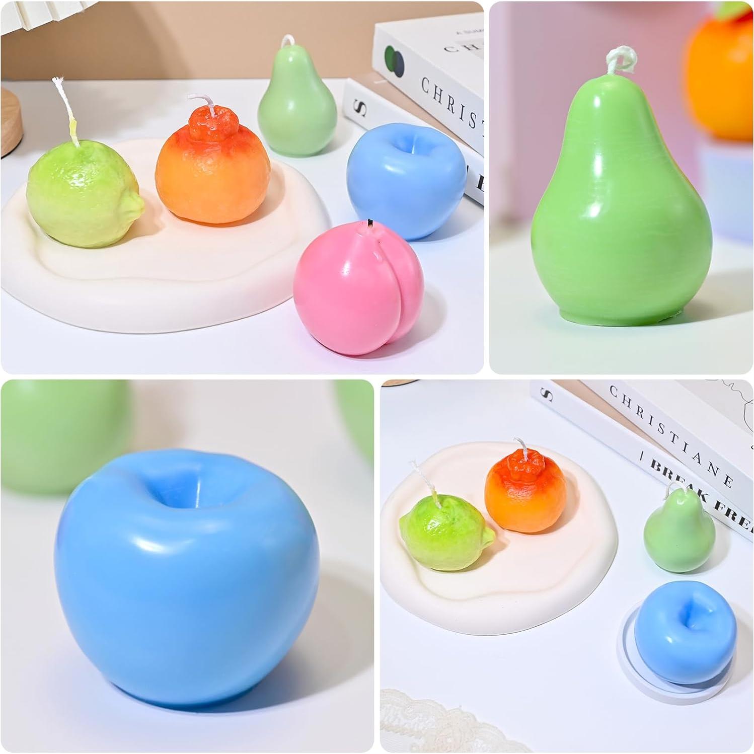 Juego de Moldes de Silicona para Velas Frutas 3D RESIN GO