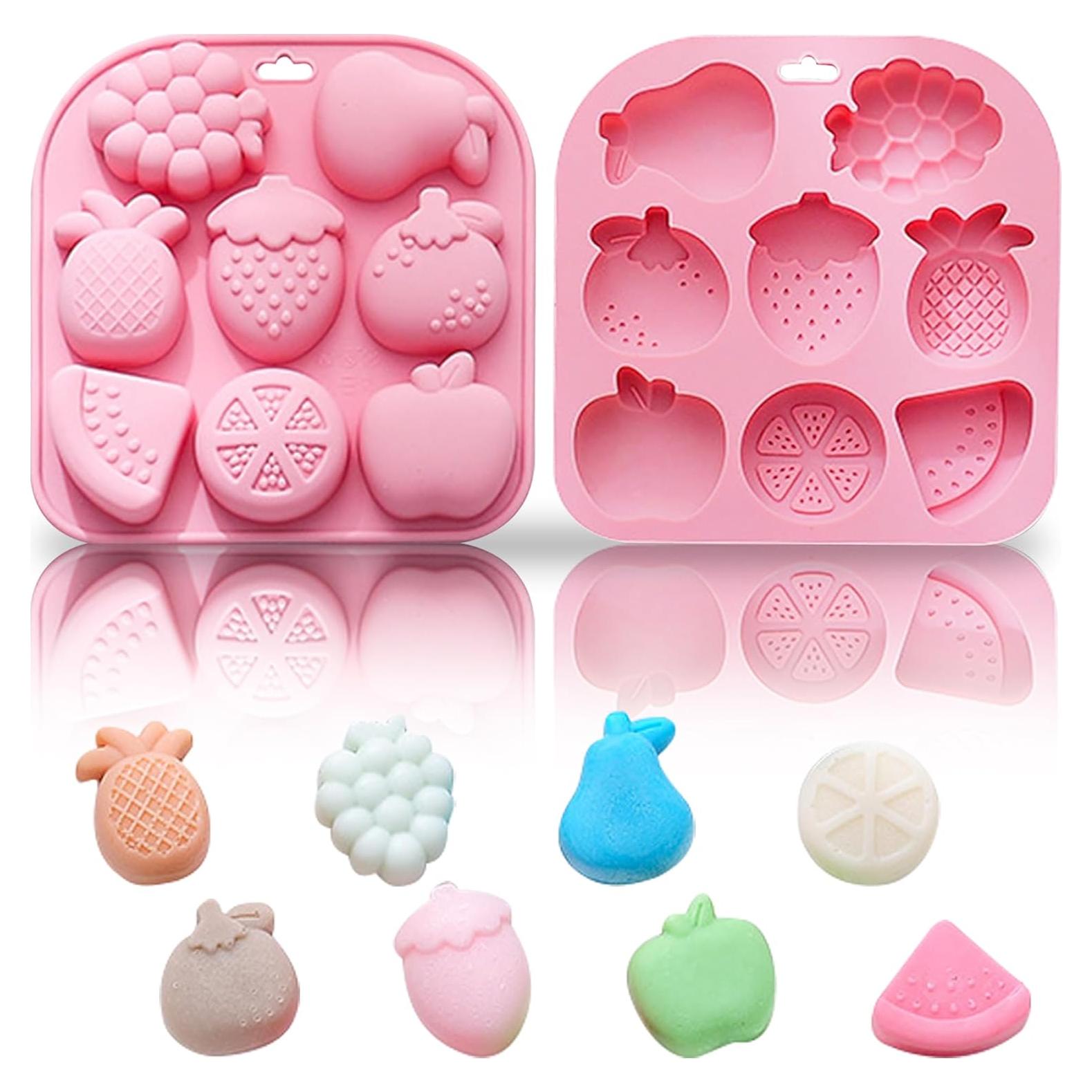 Molde de Silicona Rosa Ysqool 9 Cavidades Frutas para Repostería