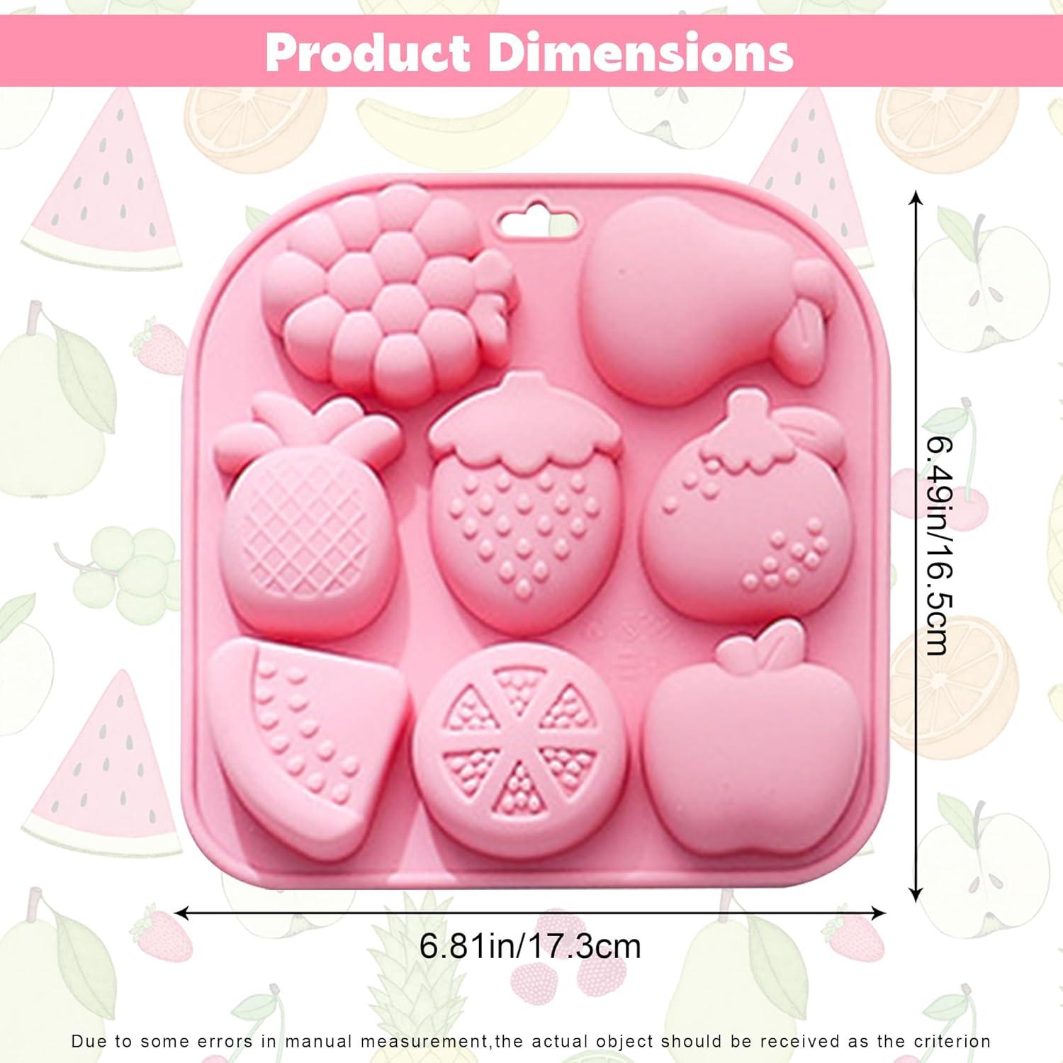 Molde de Silicona Rosa Ysqool 9 Cavidades Frutas para Repostería