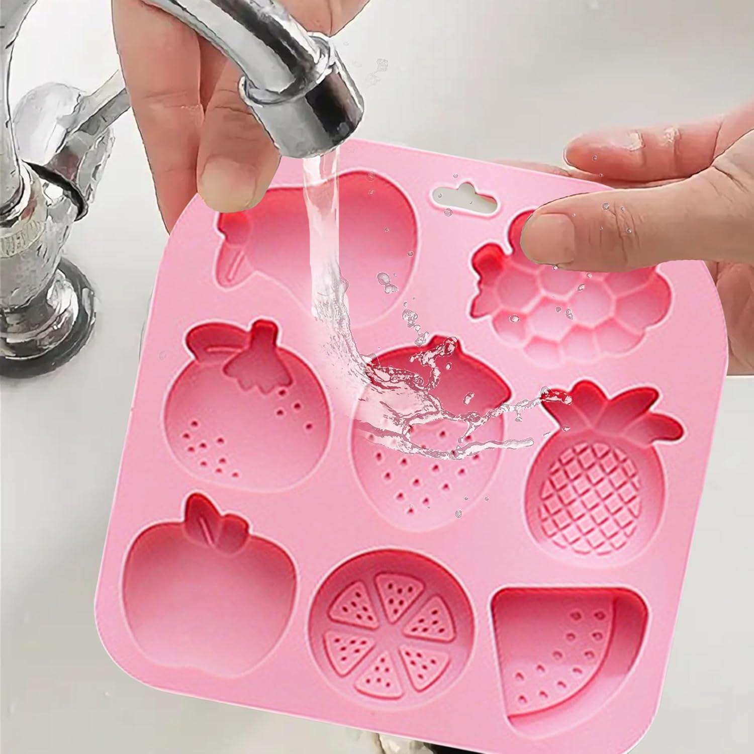 Molde de Silicona Rosa Ysqool 9 Cavidades Frutas para Repostería