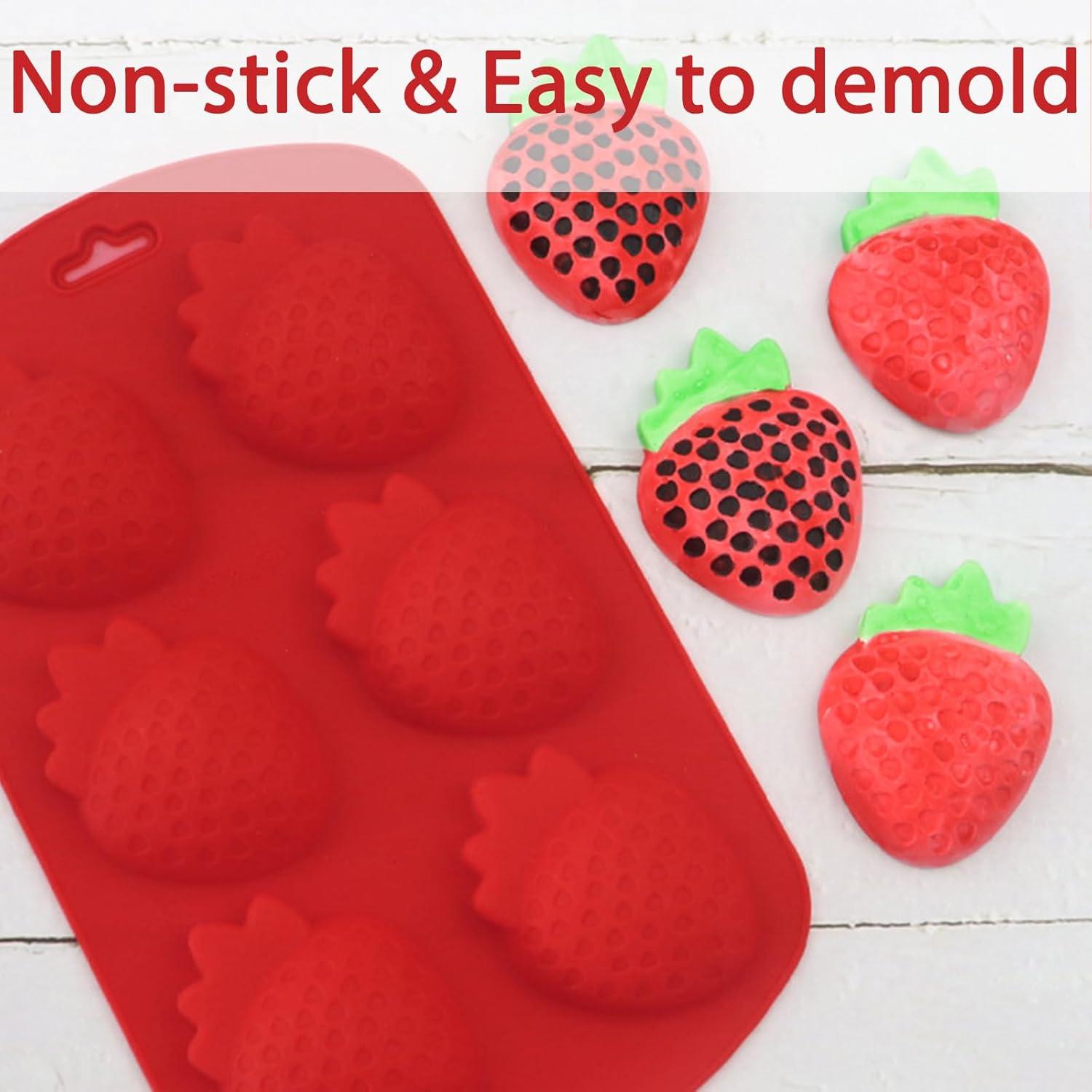 Molde de Hornear de Silicona Fchil en Forma de Fresa - Set de 2