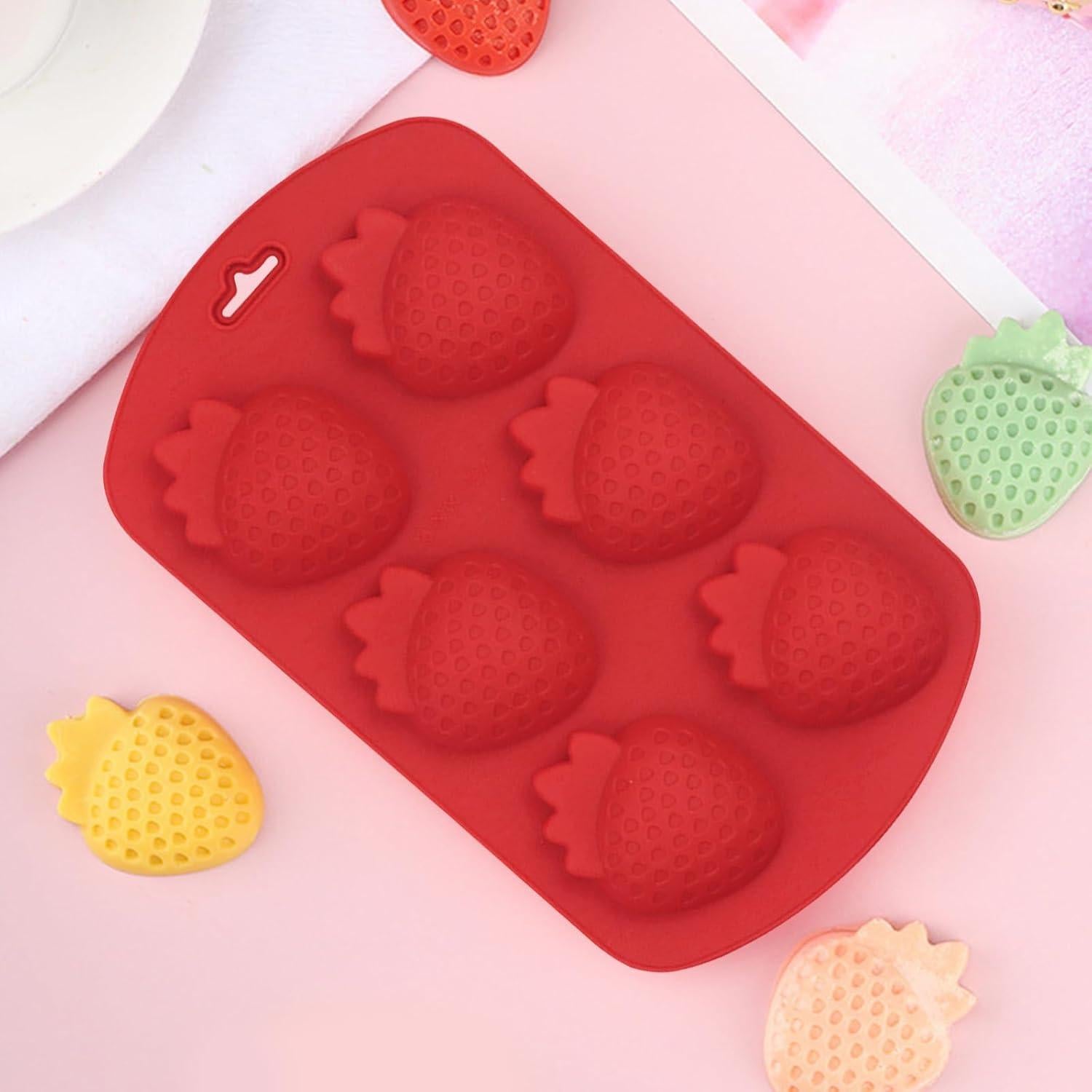 Molde de Hornear de Silicona Fchil en Forma de Fresa - Set de 2