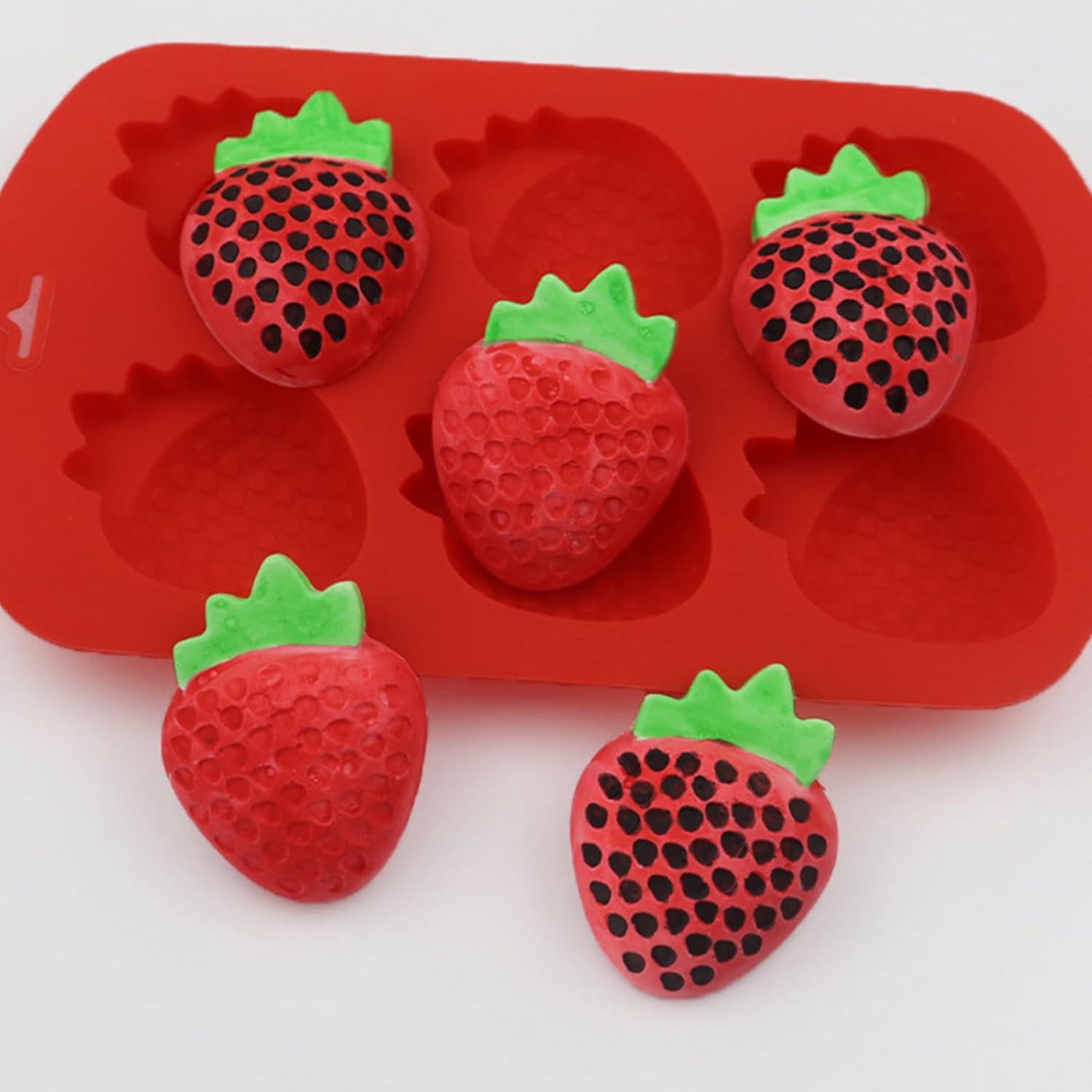 Molde de Hornear de Silicona Fchil en Forma de Fresa - Set de 2