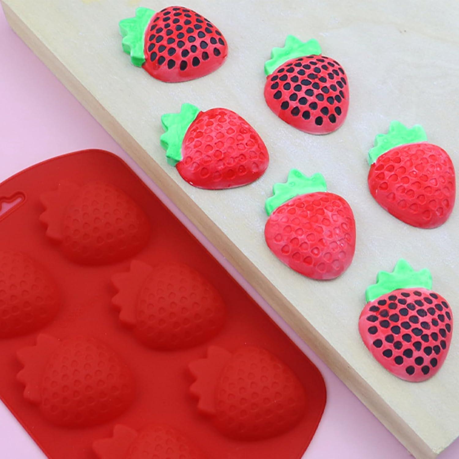 Molde de Hornear de Silicona Fchil en Forma de Fresa - Set de 2