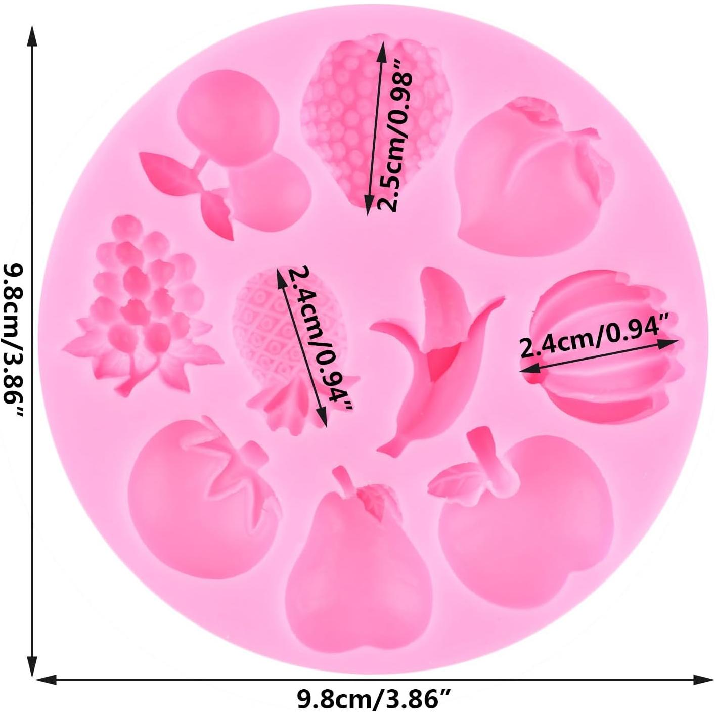 Molde de Silicona para Pasteles YIHUOMOLDS Frutas 9.8 cm