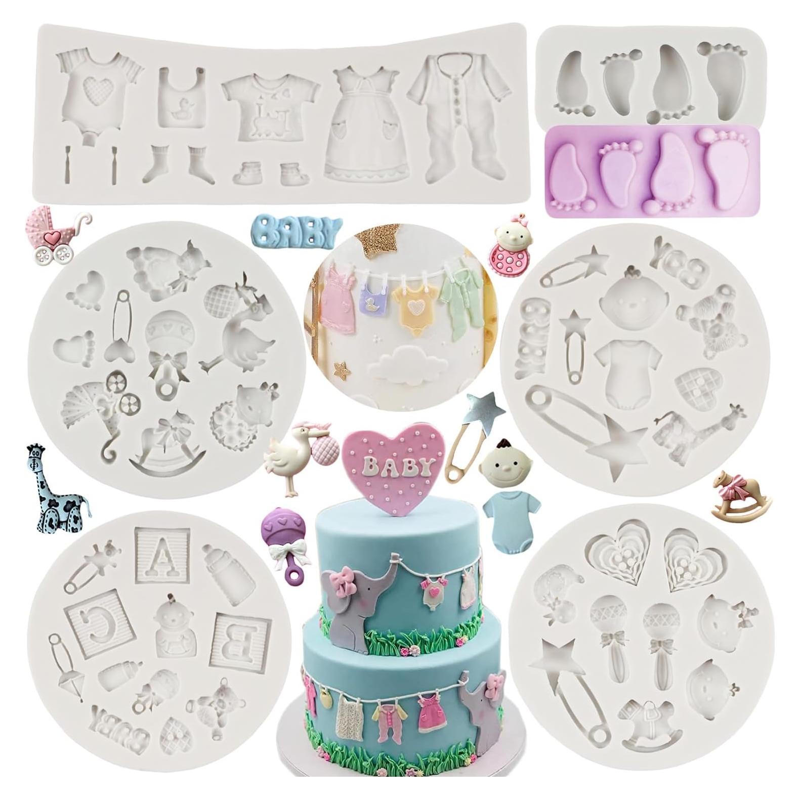 Molde de Silicona para Pasteles Baby Shower FCKEMLDS Set de 6