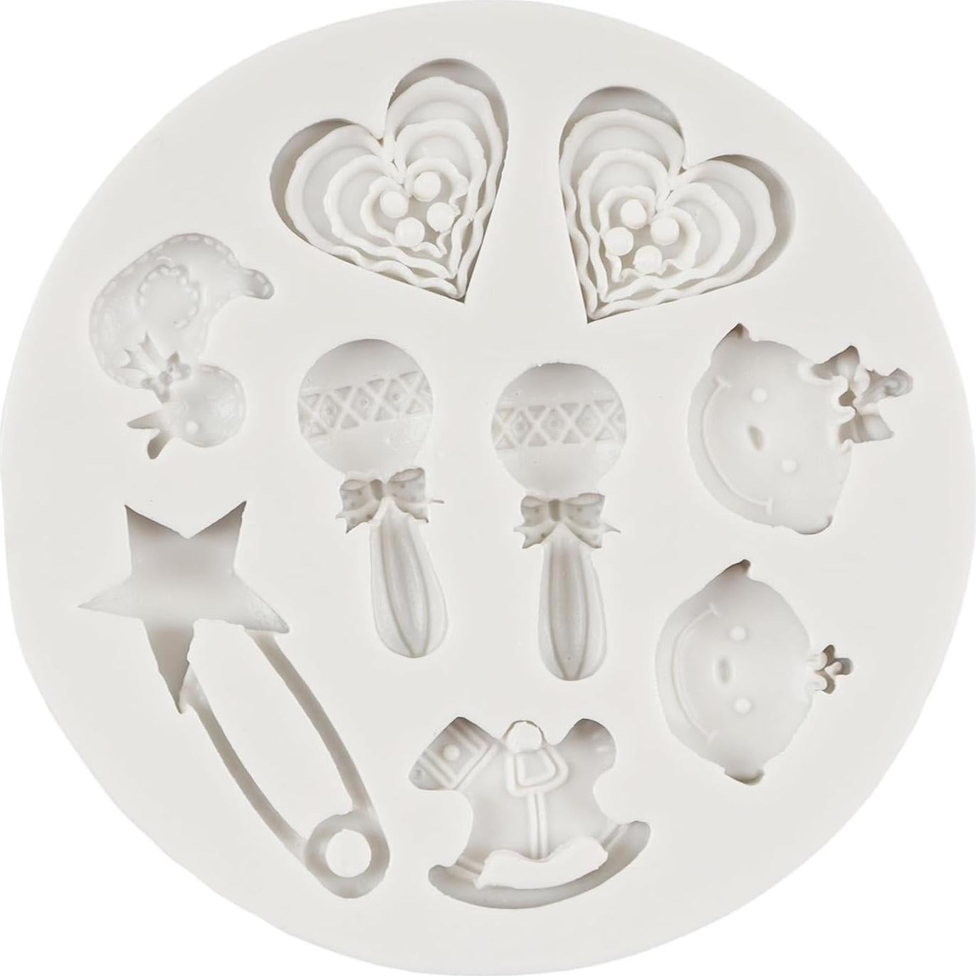 Molde de Silicona para Pasteles Baby Shower FCKEMLDS Set de 6