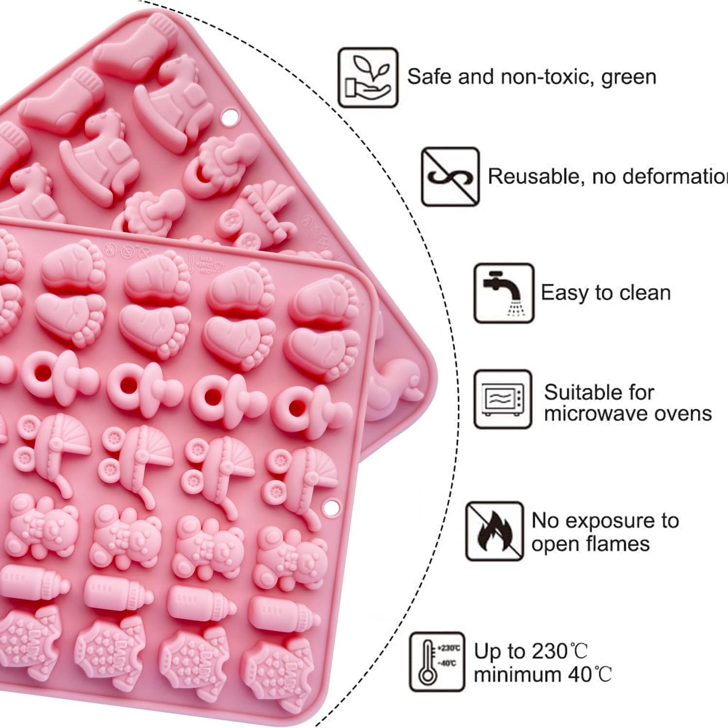 Moldes de Silicona para Chocolate Baby Shower JJzxwish - 70 Cavidades