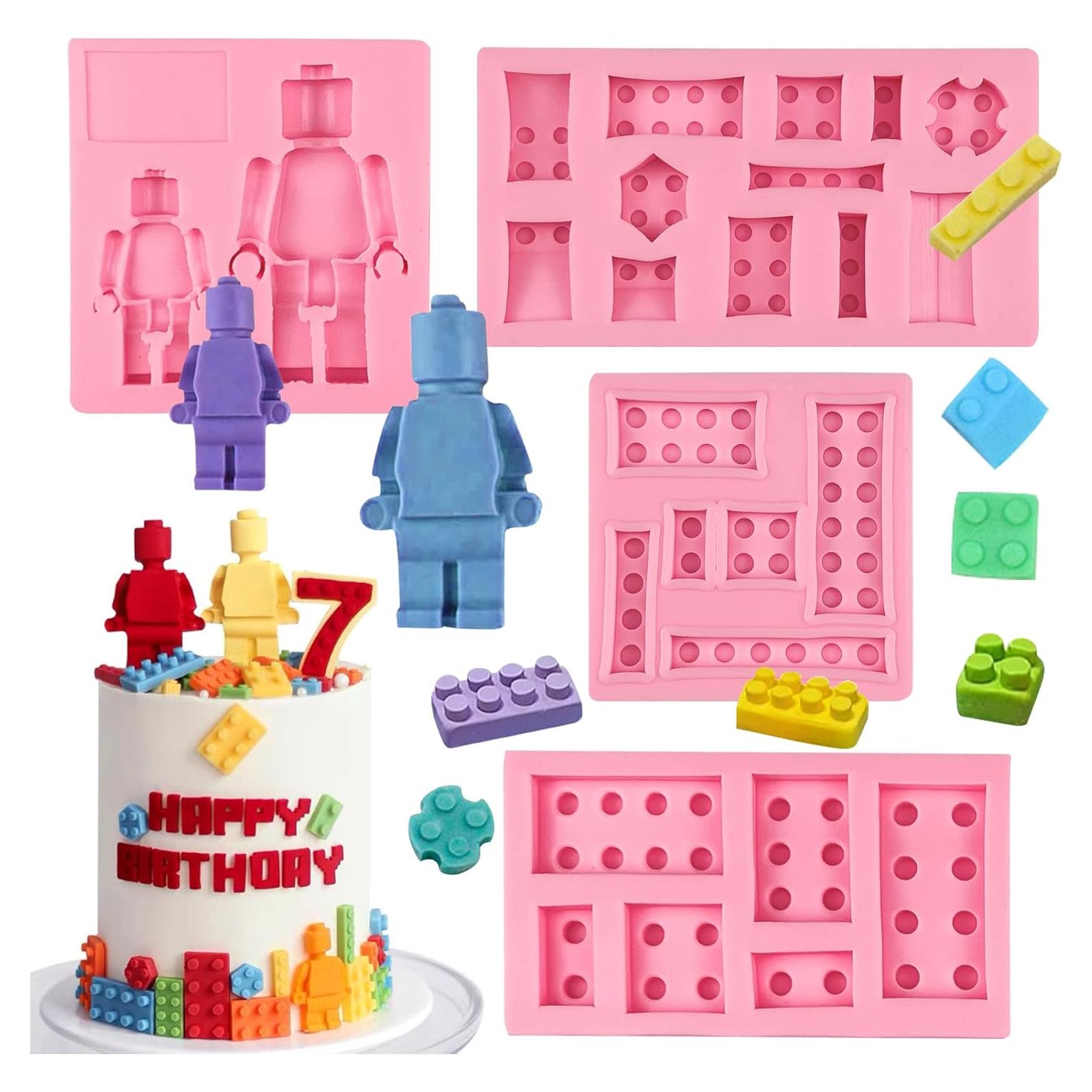 Moldes de Silicona ICOCONG para Fondant de Robot y Bloques