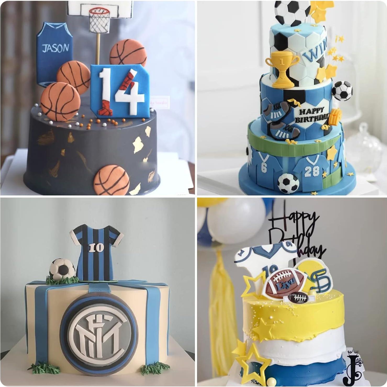 Set de 4 Moldes de Silicona para Pasteles ZiXiang - Fútbol, Baloncesto, Béisbol, Rugby