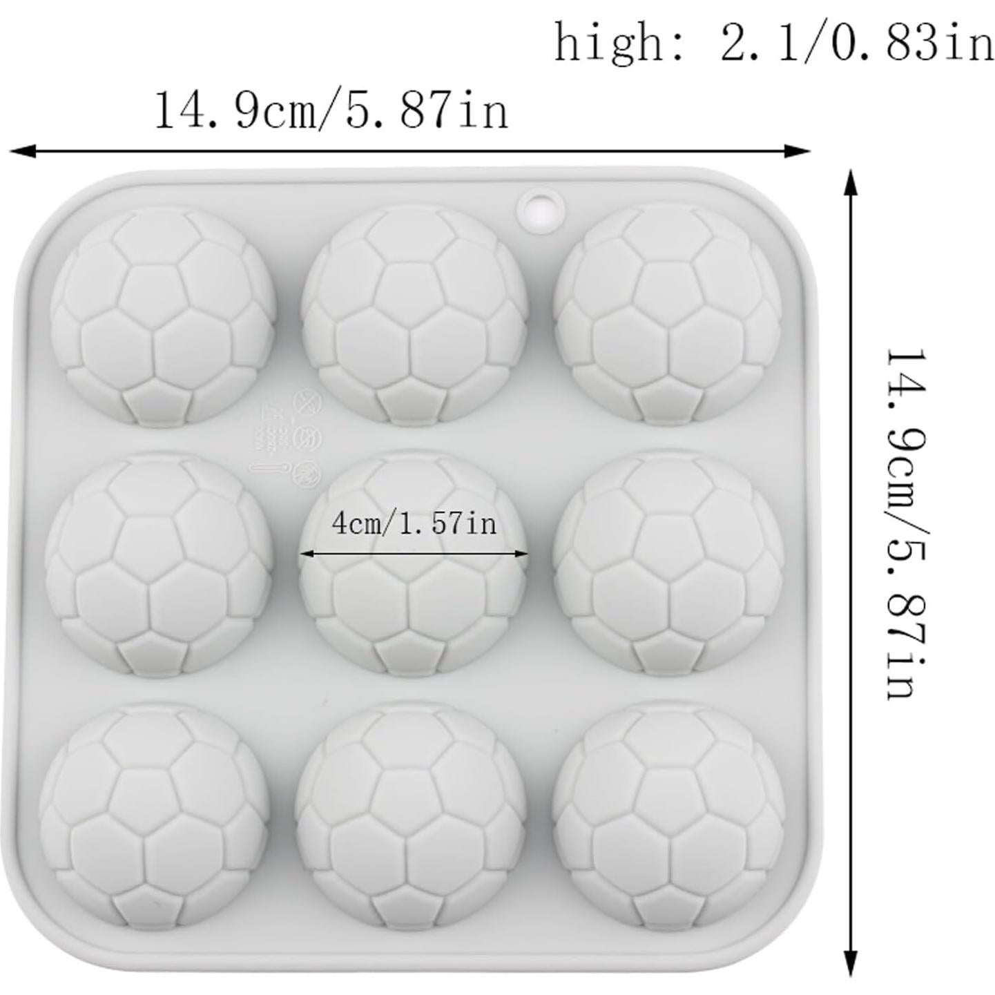 Molde de Silicona para Caramelos de Fútbol AIBOYA 9 Cavidades