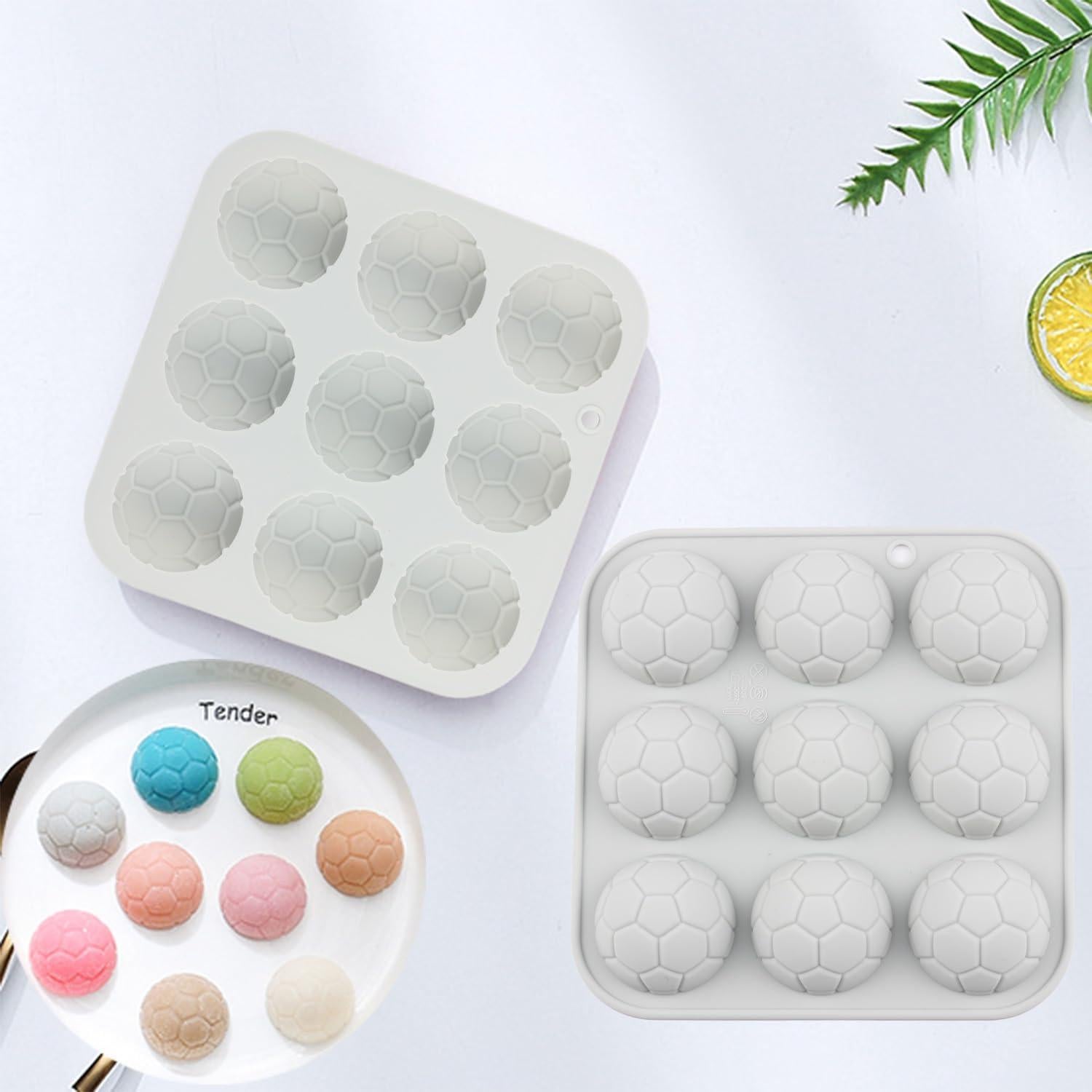 Molde de Silicona para Caramelos de Fútbol AIBOYA 9 Cavidades