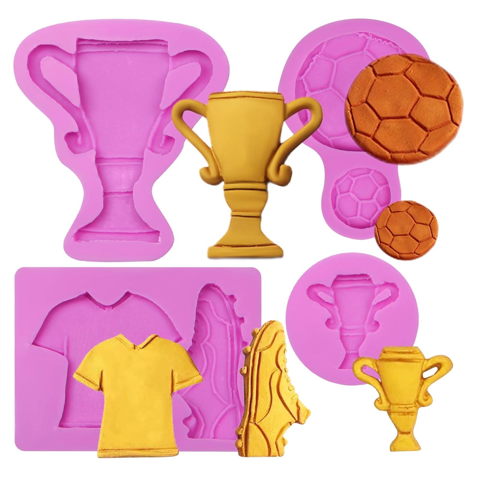 Moldes de Silicona para Fondant de Fútbol Acvcatto - 4 Piezas