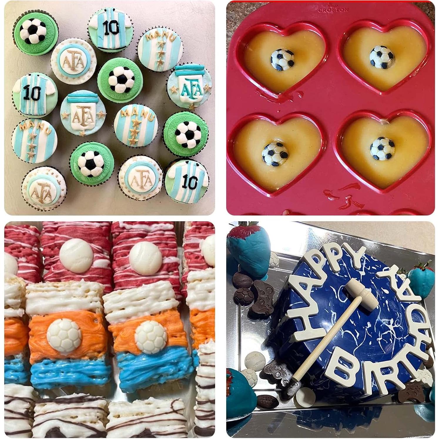 Moldes de Silicona para Fondant de Fútbol Acvcatto - 4 Piezas